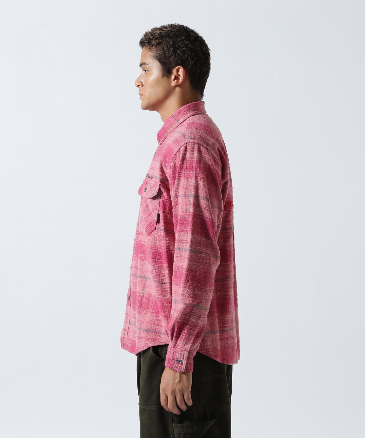 BLEACH WASHED NEP CHECK SHIRT ”YELLOW STONE”