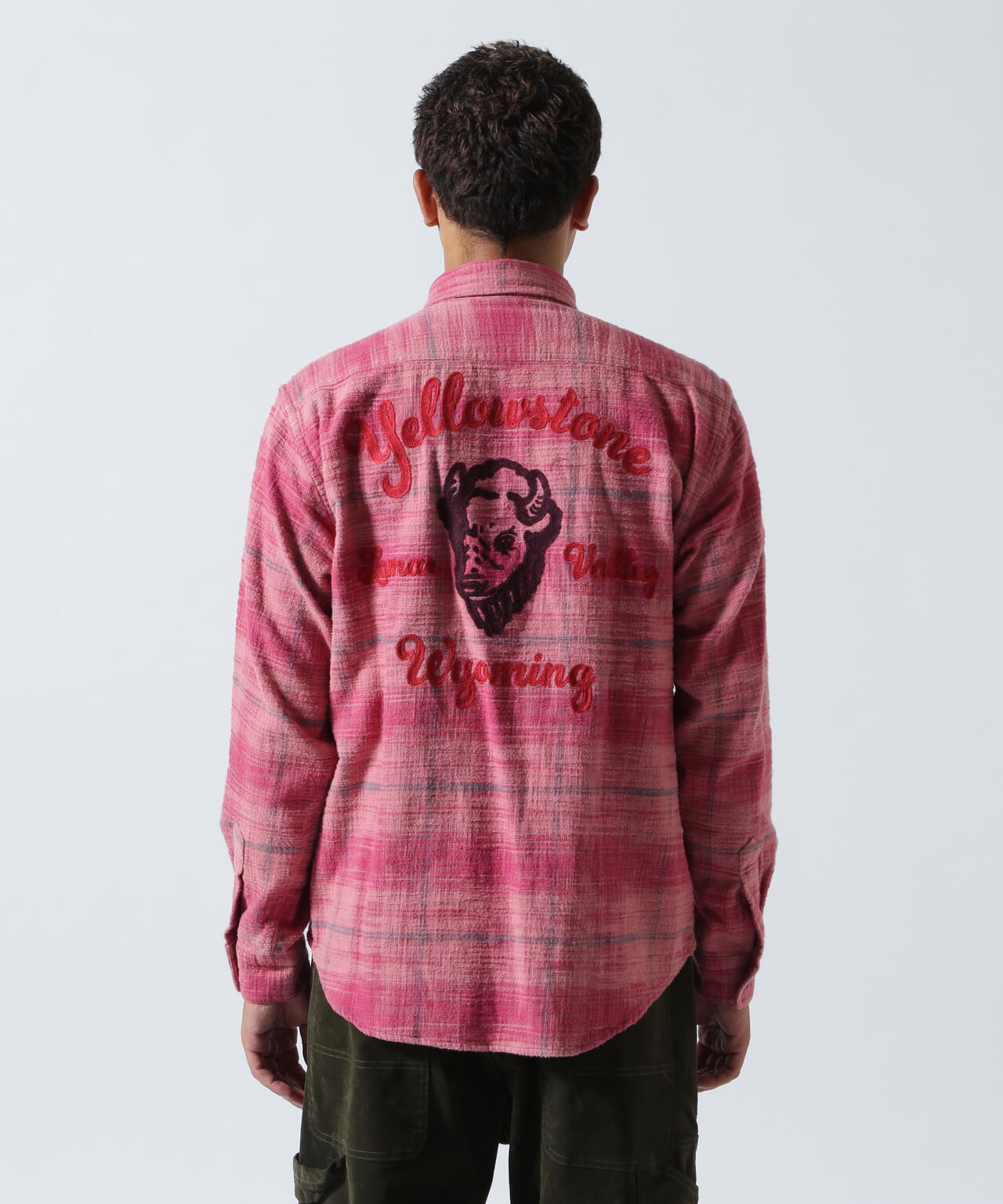 BLEACH WASHED NEP CHECK SHIRT ”YELLOW STONE”