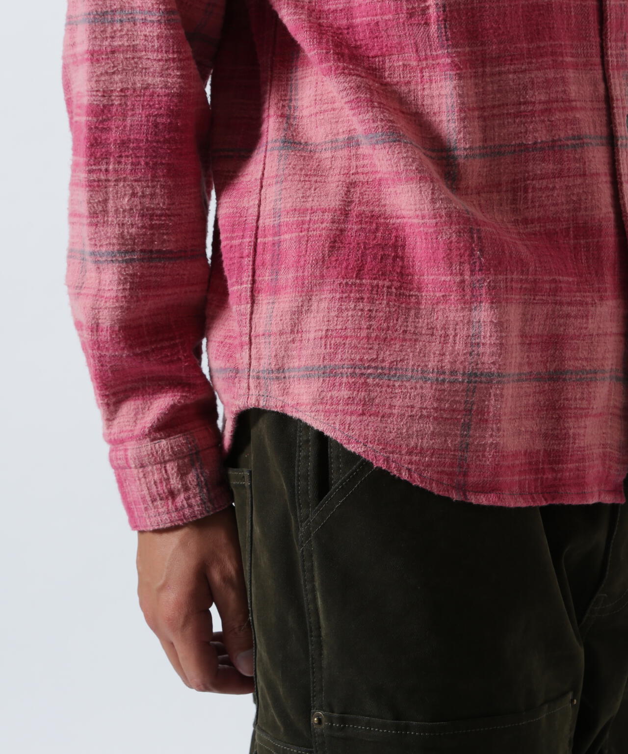 BLEACH WASHED NEP CHECK SHIRT ”YELLOW STONE”