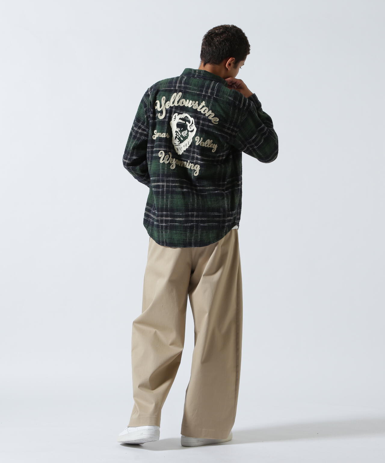 BLEACH WASHED NEP CHECK SHIRT ”YELLOW STONE”