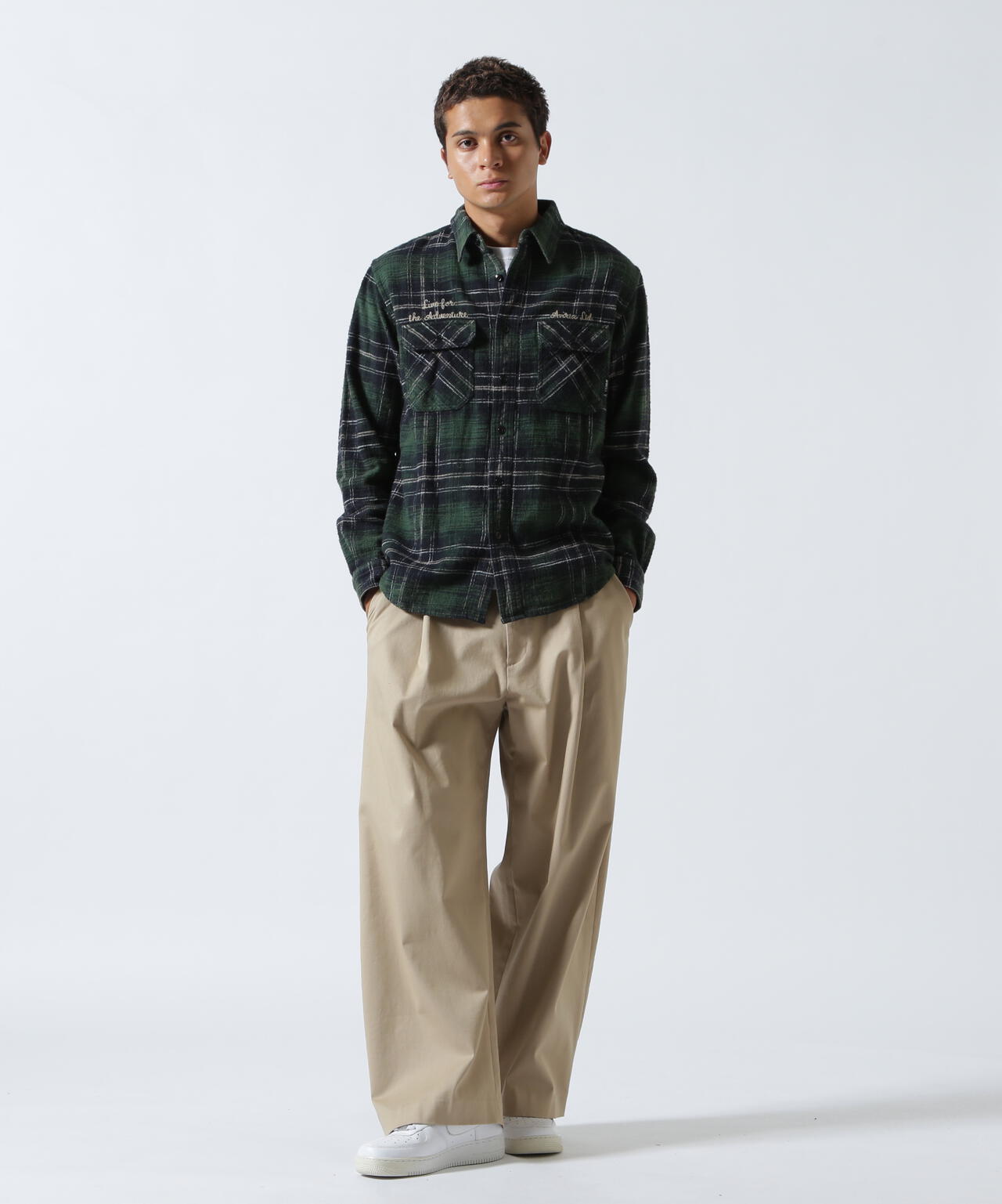 BLEACH WASHED NEP CHECK SHIRT ”YELLOW STONE”