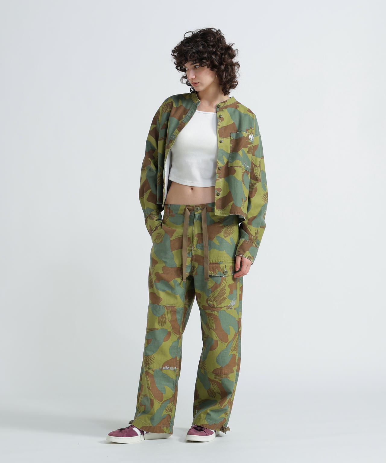 《WOMAN》CAMOUFLAGE SHORT SHIRTS/カモフラージュショートシャツ