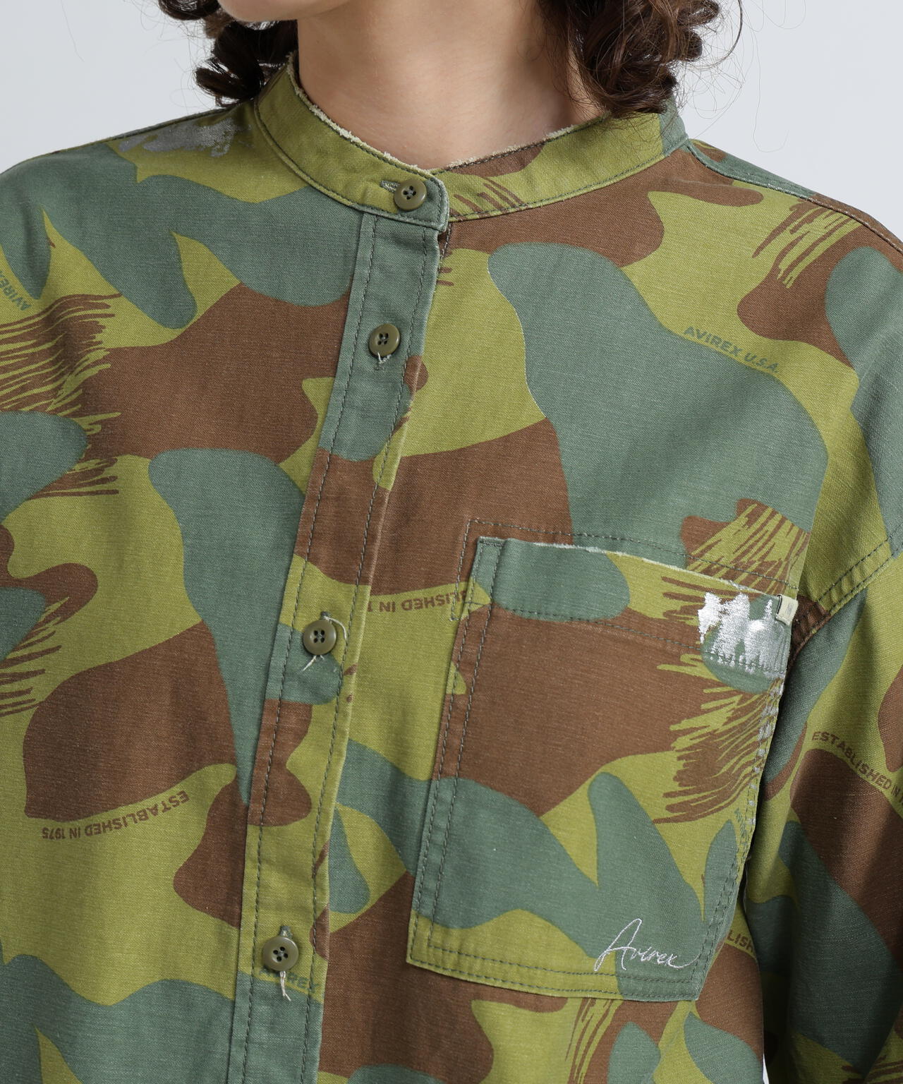 《WOMAN》CAMOUFLAGE SHORT SHIRTS/カモフラージュショートシャツ