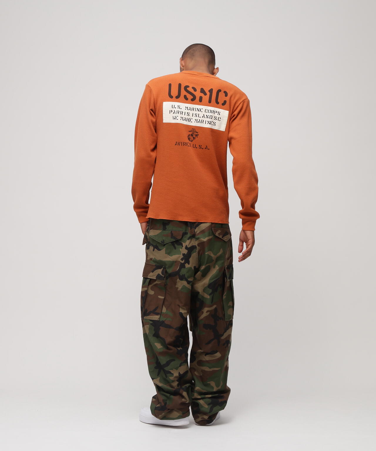 《WEB&DEPOT限定》SHEETING PATCH WAFFLE L/S T-SHIRT