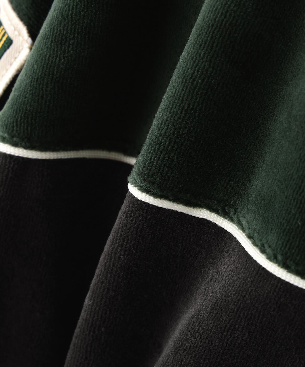 VELOUR RAGLAN SLEEVE STAND ZIP A.C.D