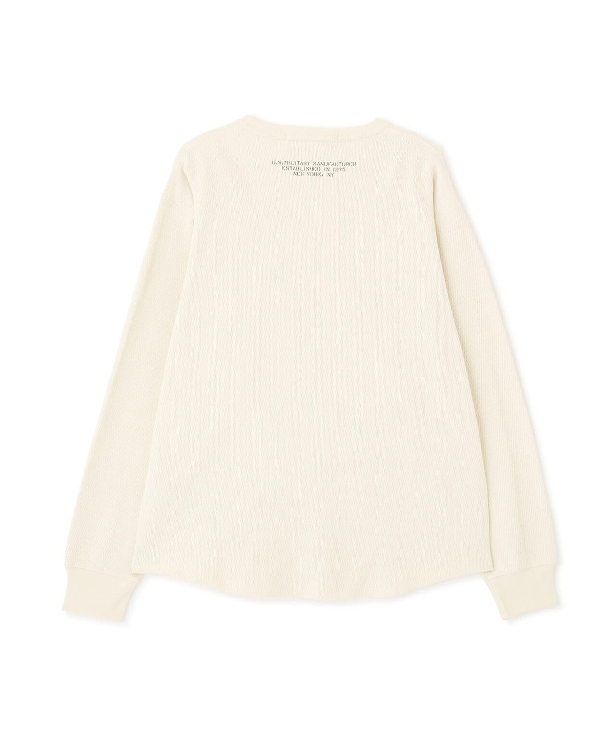 HONEYCOMB WAFFLE L/S HENLEY NECK T-SHIRT
