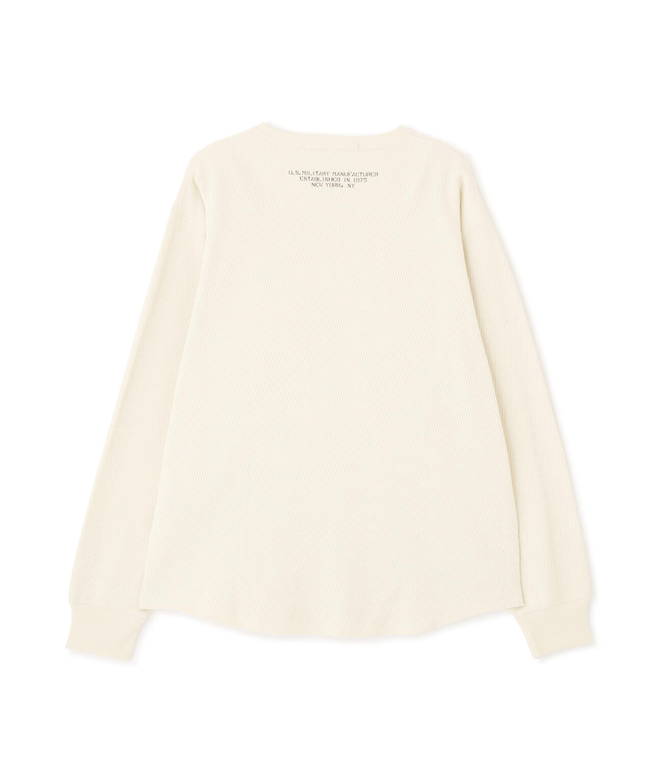 HONEYCOMB WAFFLE L/S HENLEY NECK T-SHIRT