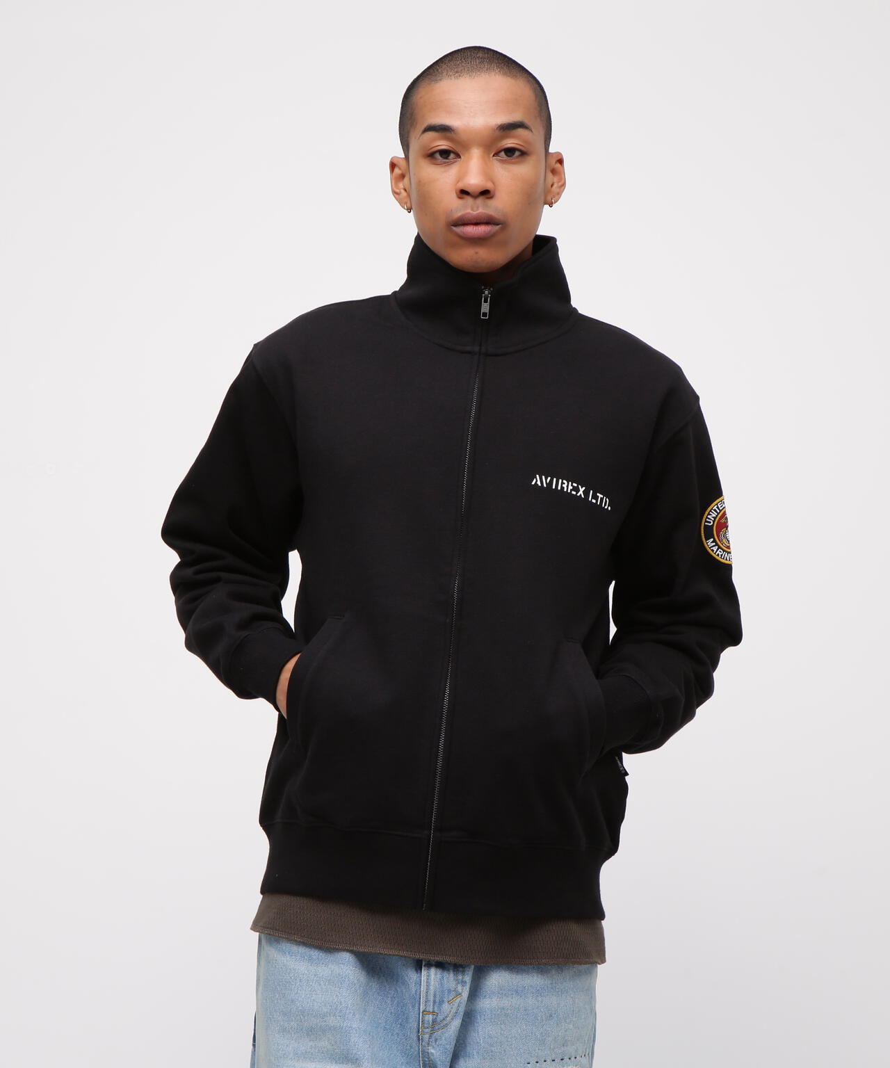 《直営店限定》CAMP LEJEUNE PATCHED STAND ZIP SWEAT