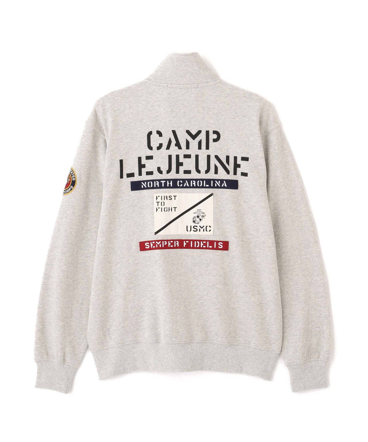《直営店限定》CAMP LEJEUNE PATCHED STAND ZIP SWEAT