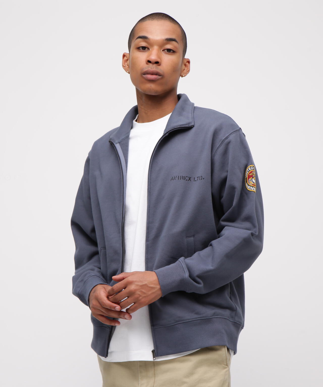 《直営店限定》CAMP LEJEUNE PATCHED STAND ZIP SWEAT