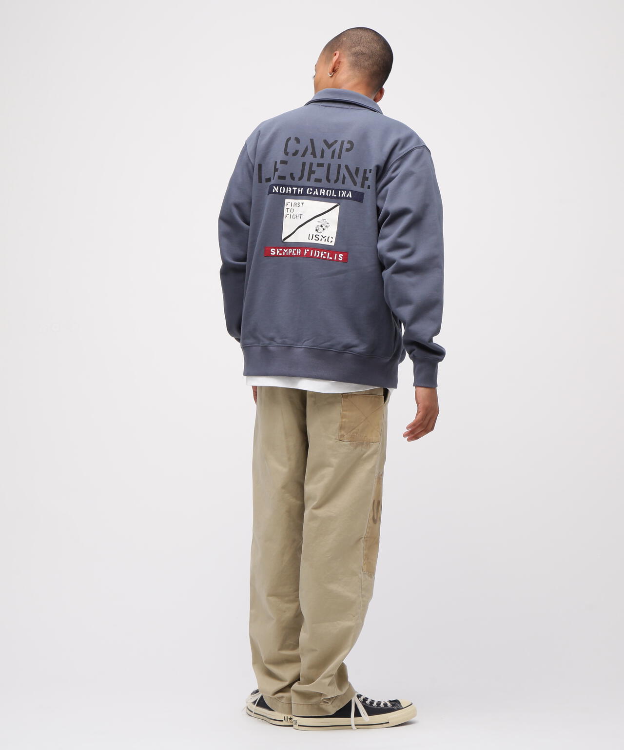 《直営店限定》CAMP LEJEUNE PATCHED STAND ZIP SWEAT