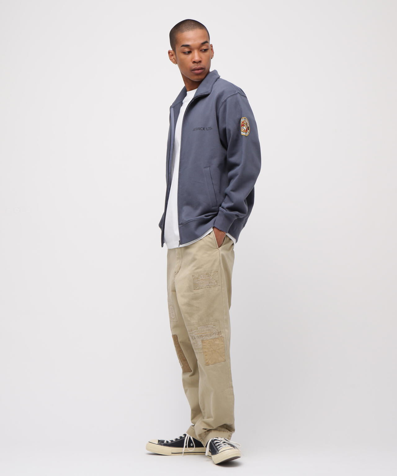 《直営店限定》CAMP LEJEUNE PATCHED STAND ZIP SWEAT