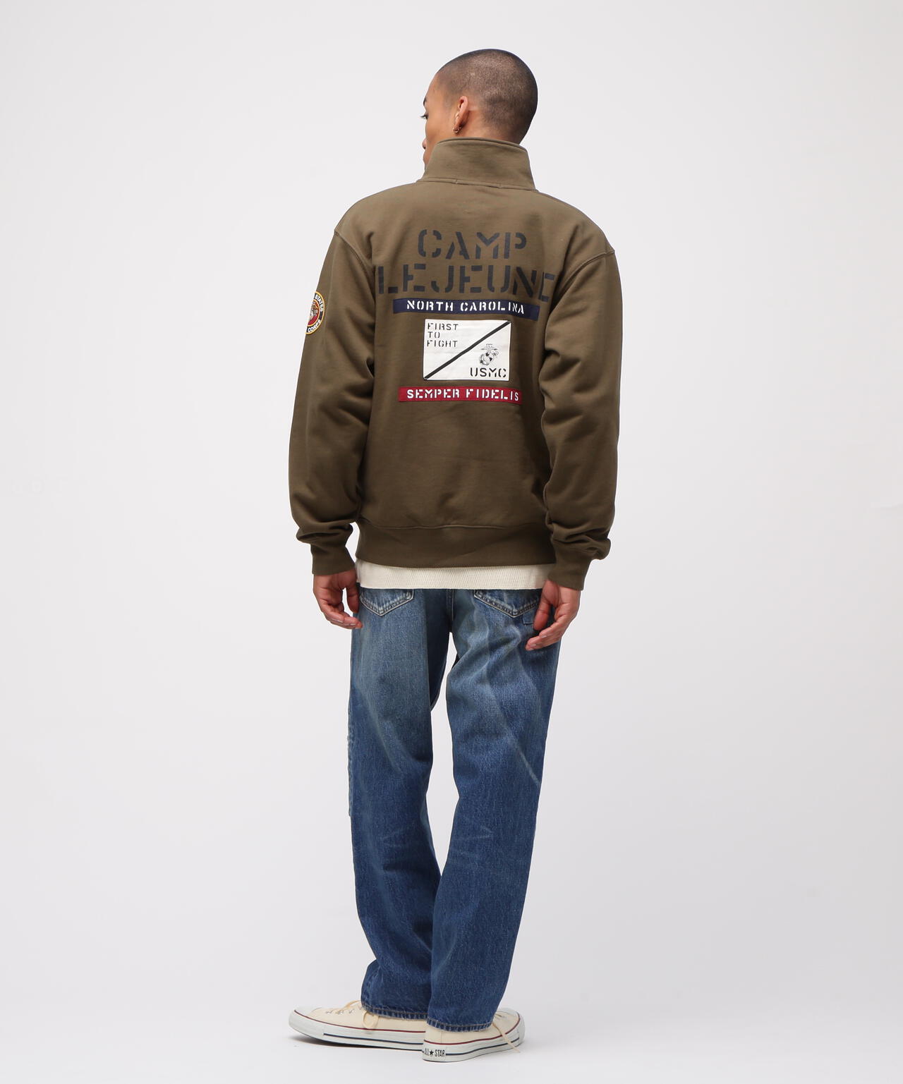 《直営店限定》CAMP LEJEUNE PATCHED STAND ZIP SWEAT