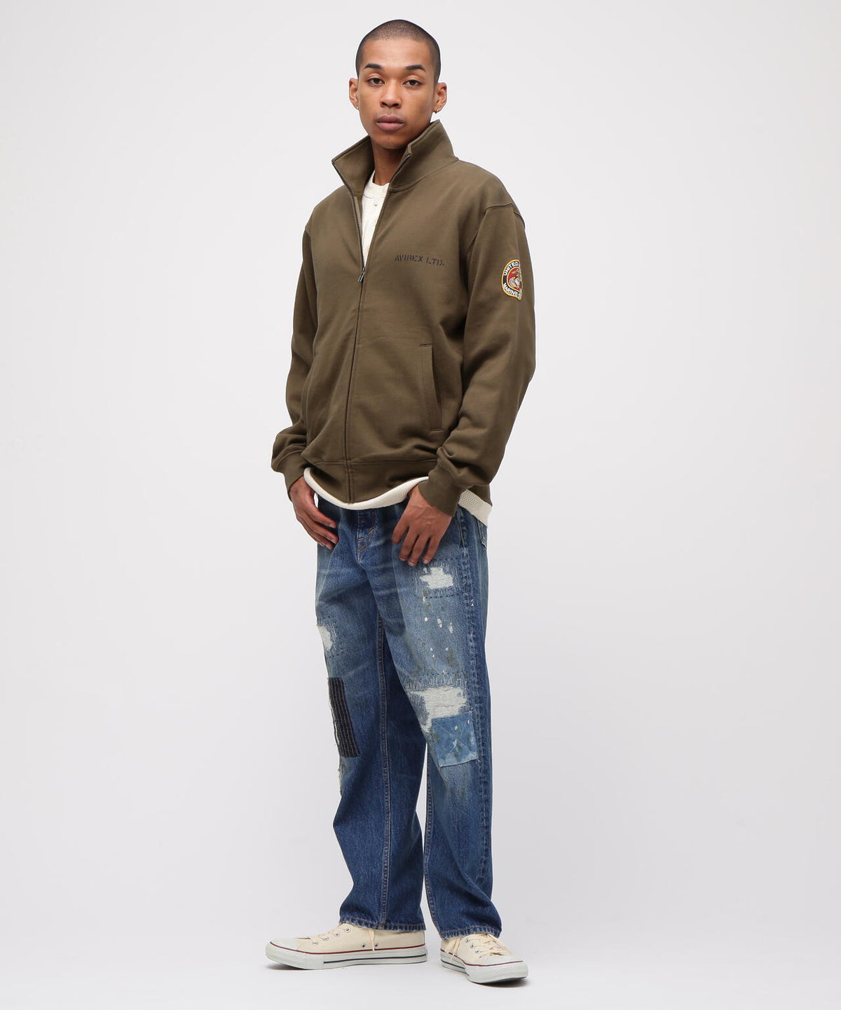 《直営店限定》CAMP LEJEUNE PATCHED STAND ZIP SWEAT