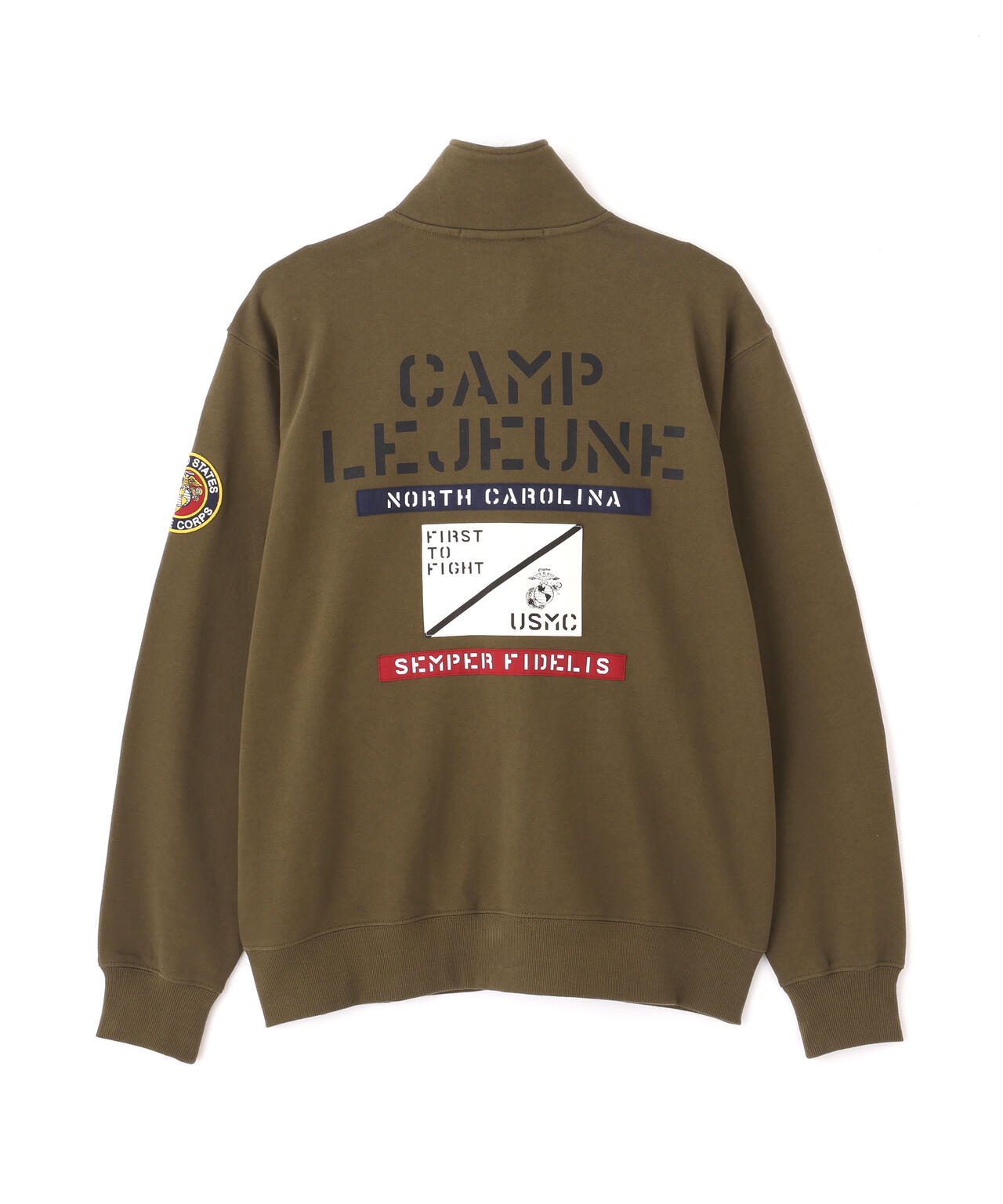 《直営店限定》CAMP LEJEUNE PATCHED STAND ZIP SWEAT