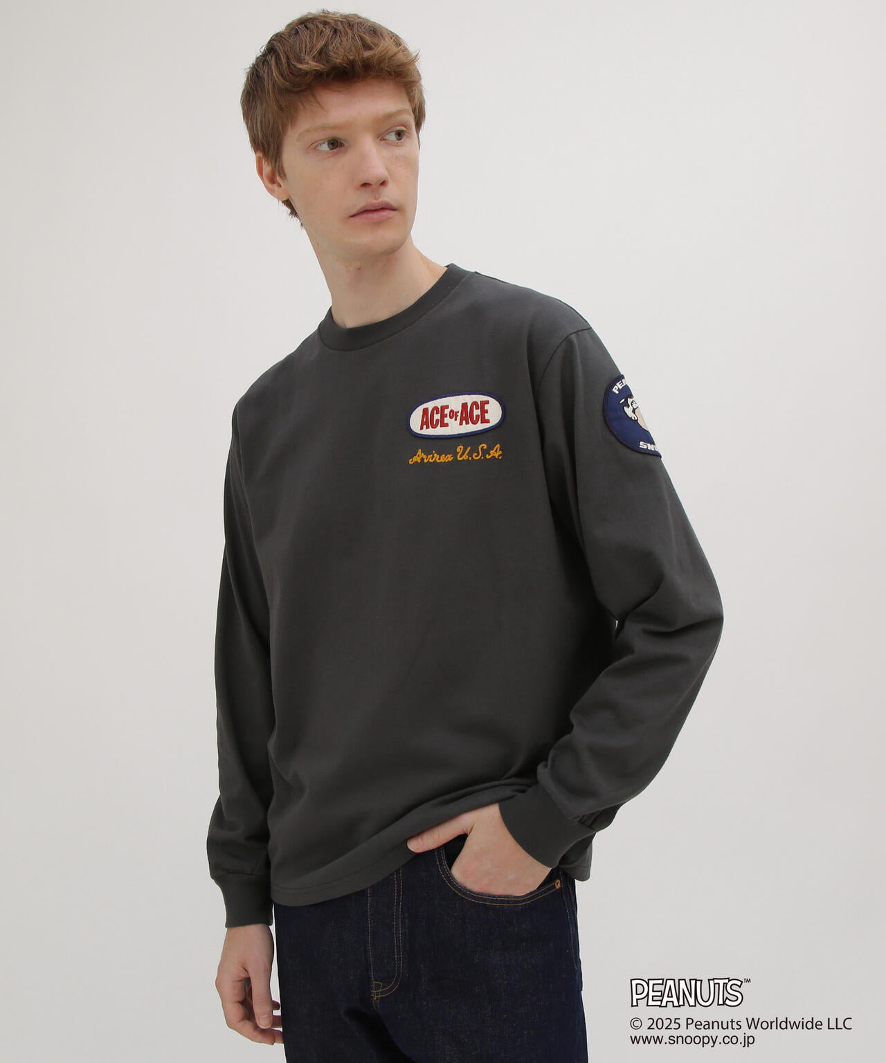 《AVIREX × PEANUTS》LONGSLEEVE T-SHIRT