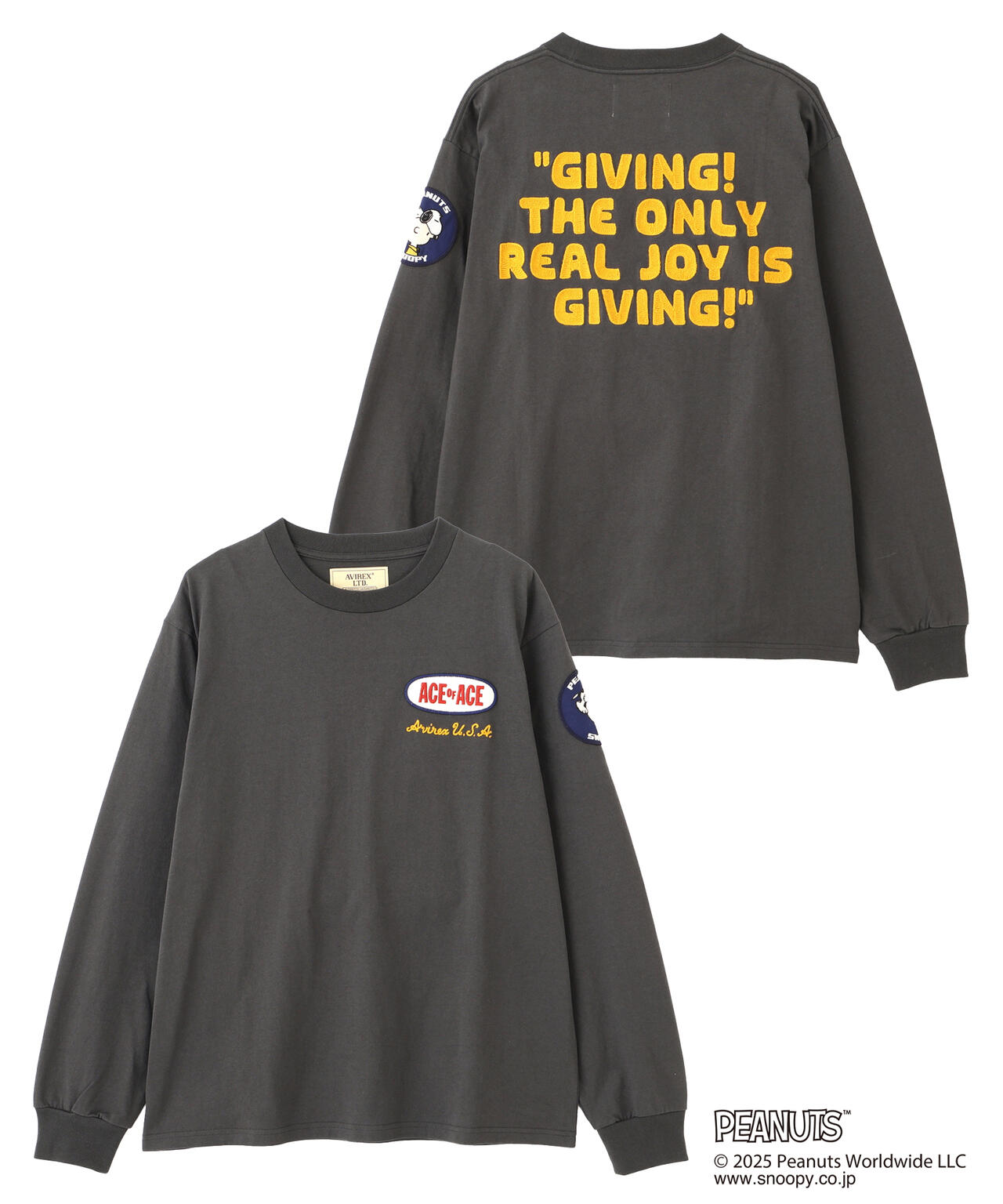 《AVIREX × PEANUTS》LONGSLEEVE T-SHIRT