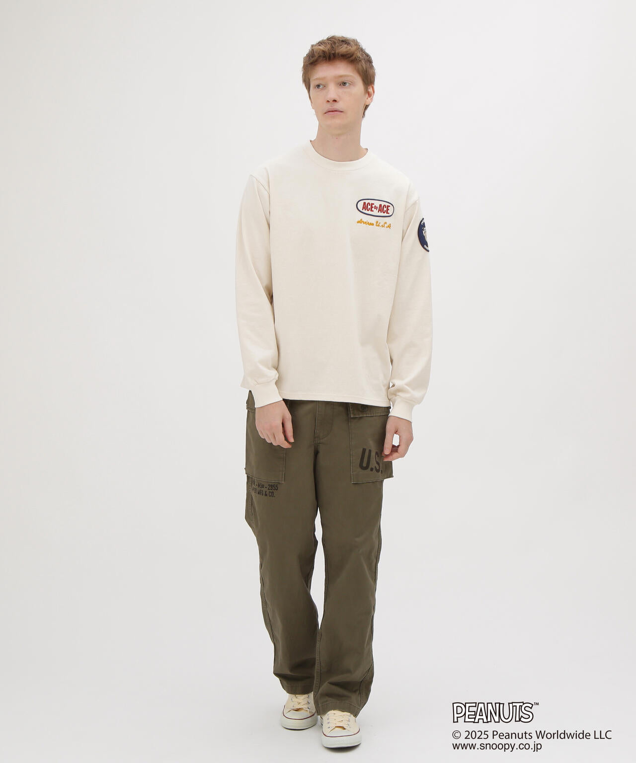 《AVIREX × PEANUTS》LONGSLEEVE T-SHIRT