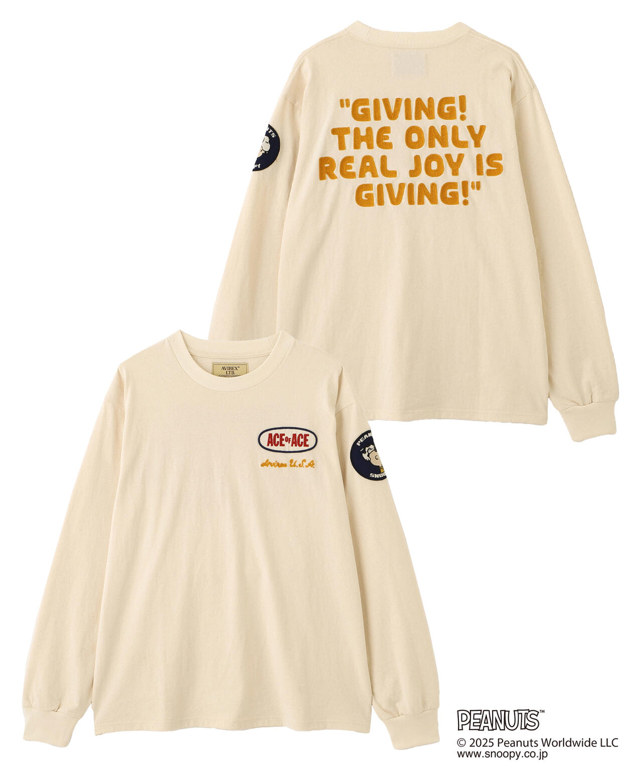 《AVIREX × PEANUTS》LONGSLEEVE T-SHIRT