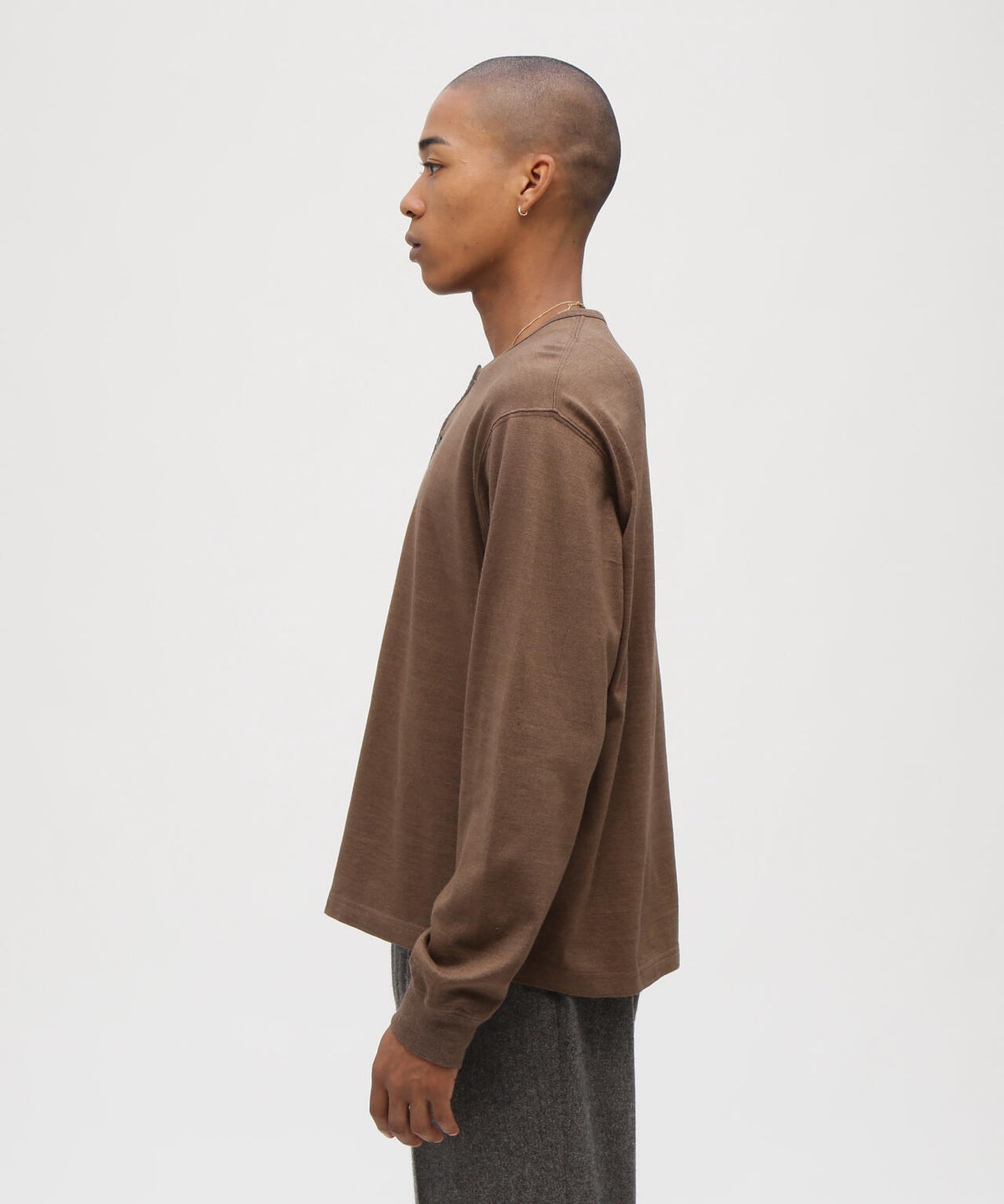 《TFQP by HANDROOM》HENLEY NECK KNITSEWN