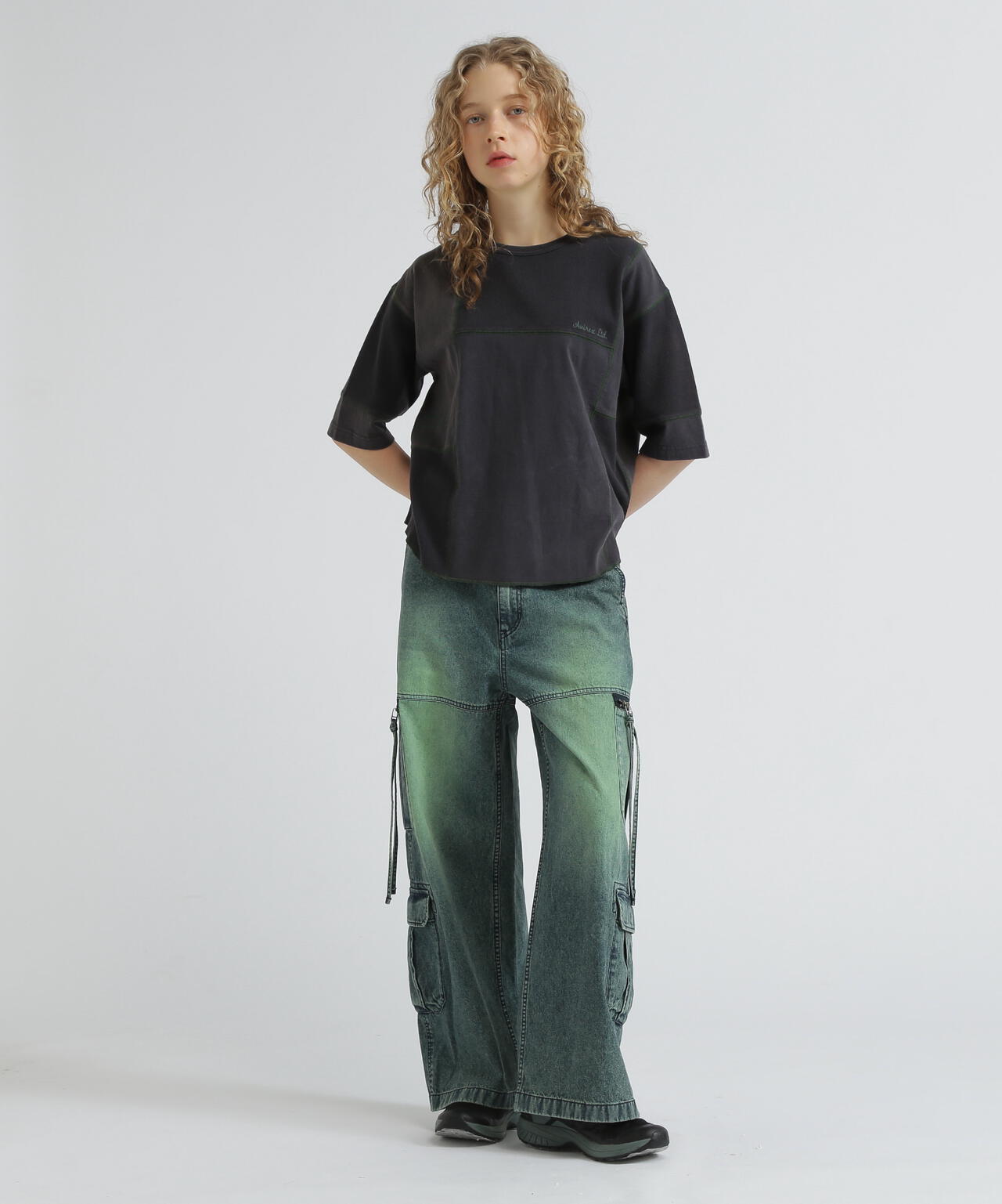 《WOMAN》3/4SLEEVE WAFFLE MIX T-SHIRT/ワッフルミックスTシャツ