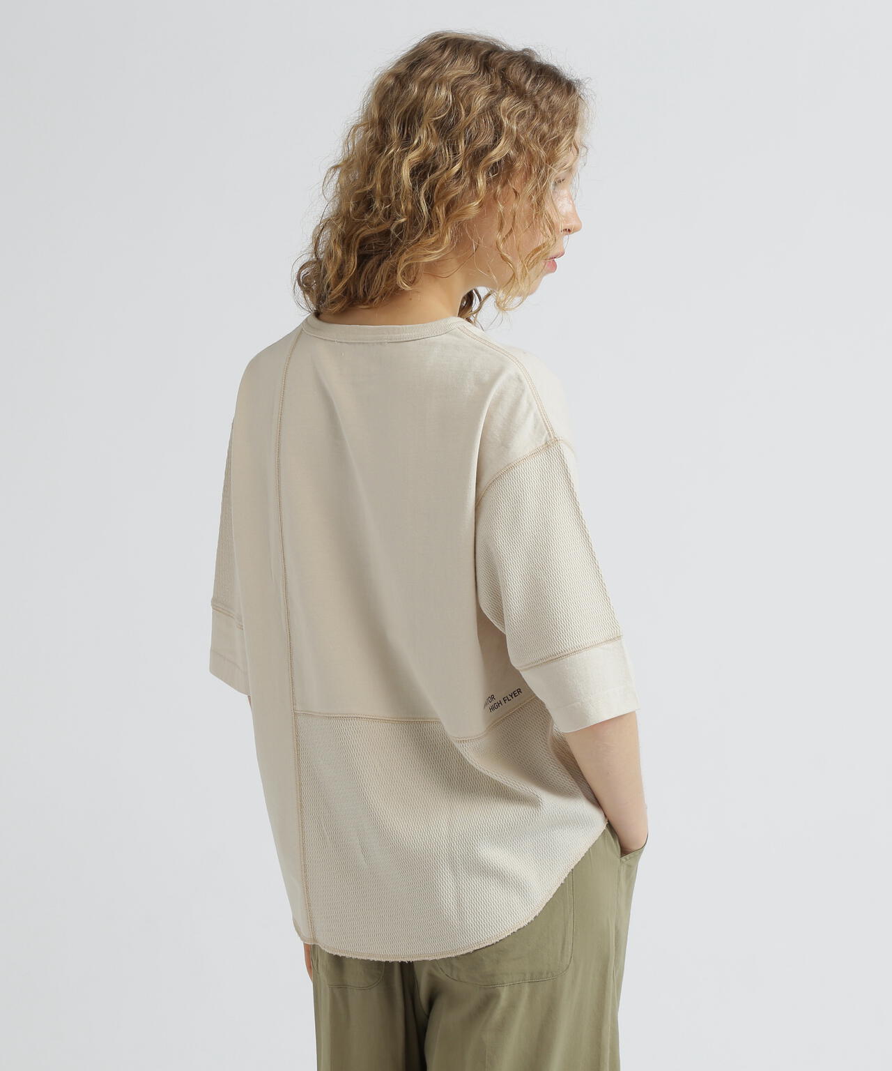 《WOMAN》3/4SLEEVE WAFFLE MIX T-SHIRT/ワッフルミックスTシャツ