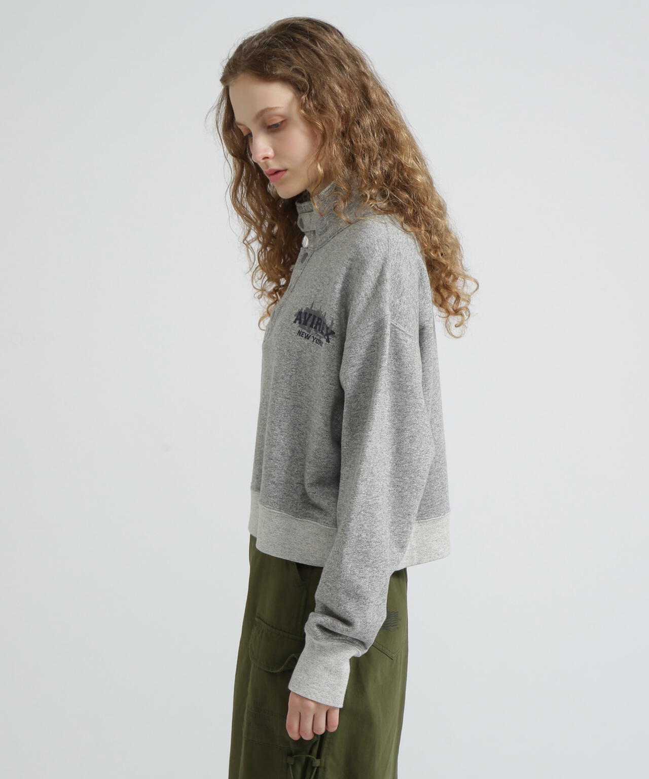 《WOMAN》HALF BUTTON VINTAGE SWEAT