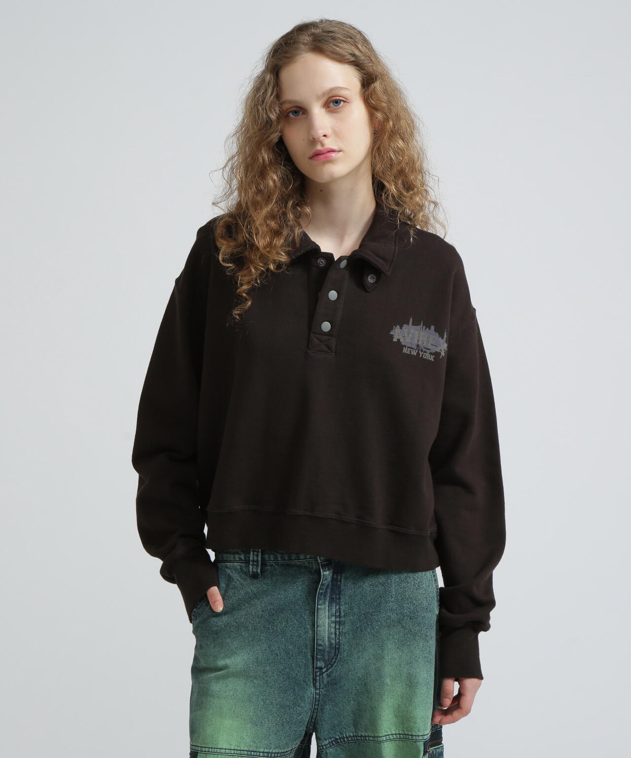 《WOMAN》HALF BUTTON VINTAGE SWEAT