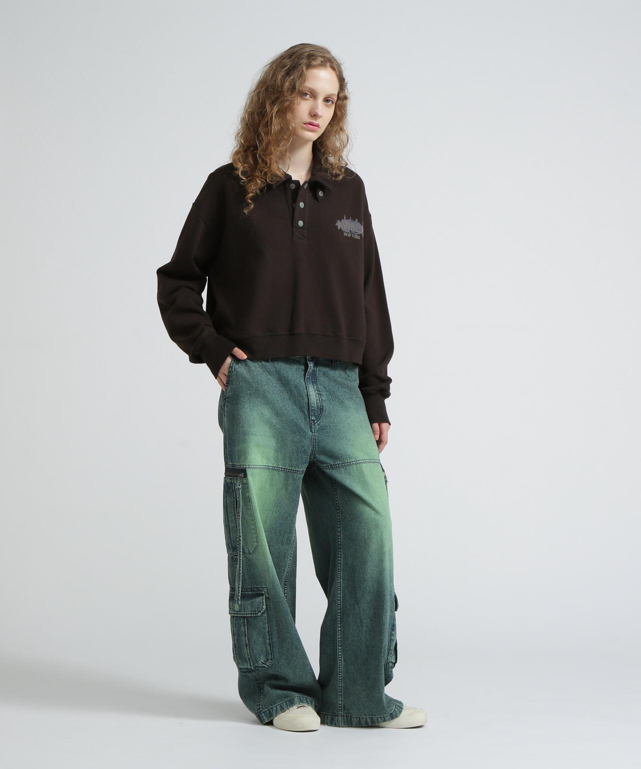 《WOMAN》HALF BUTTON VINTAGE SWEAT