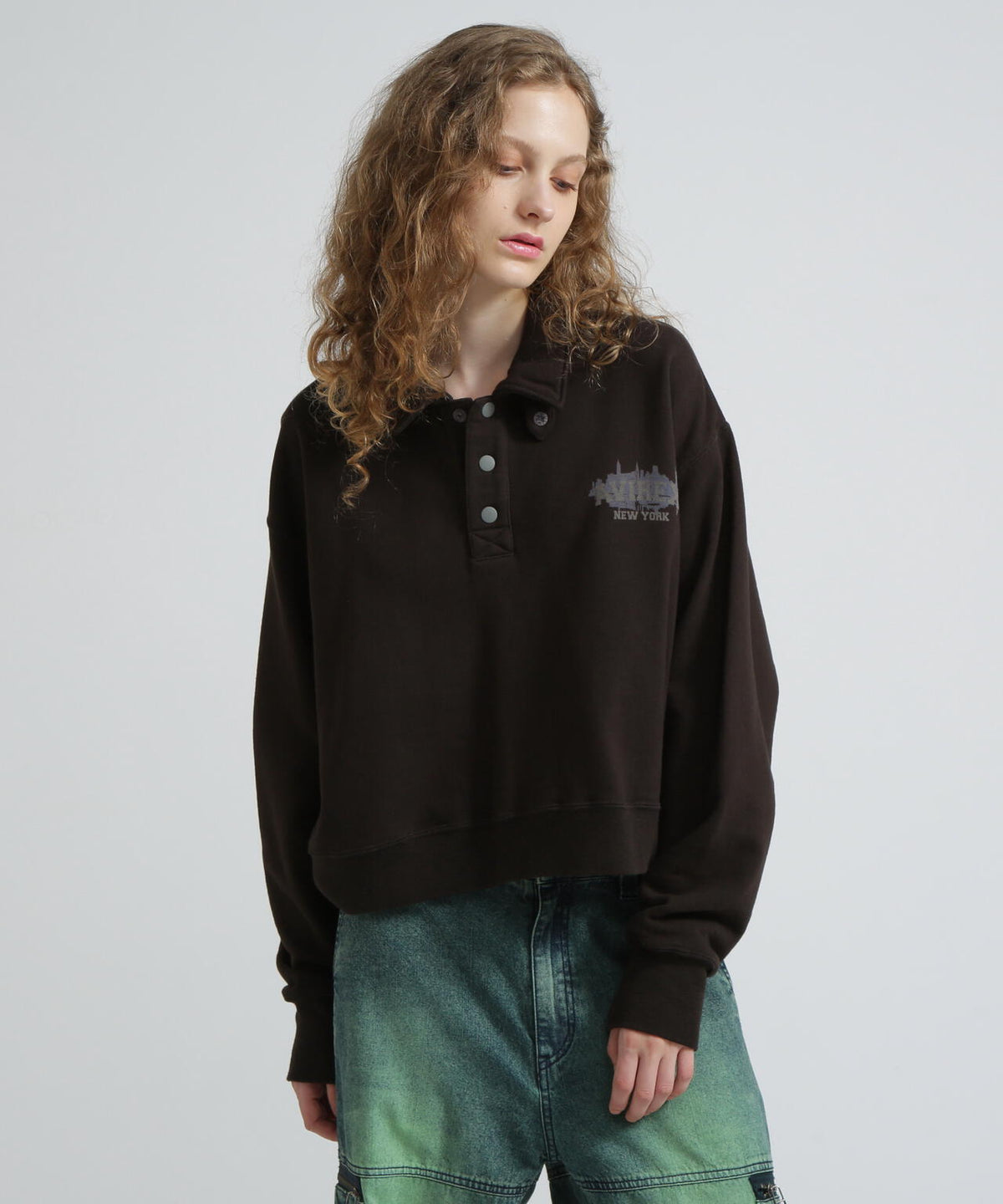 《WOMAN》HALF BUTTON VINTAGE SWEAT