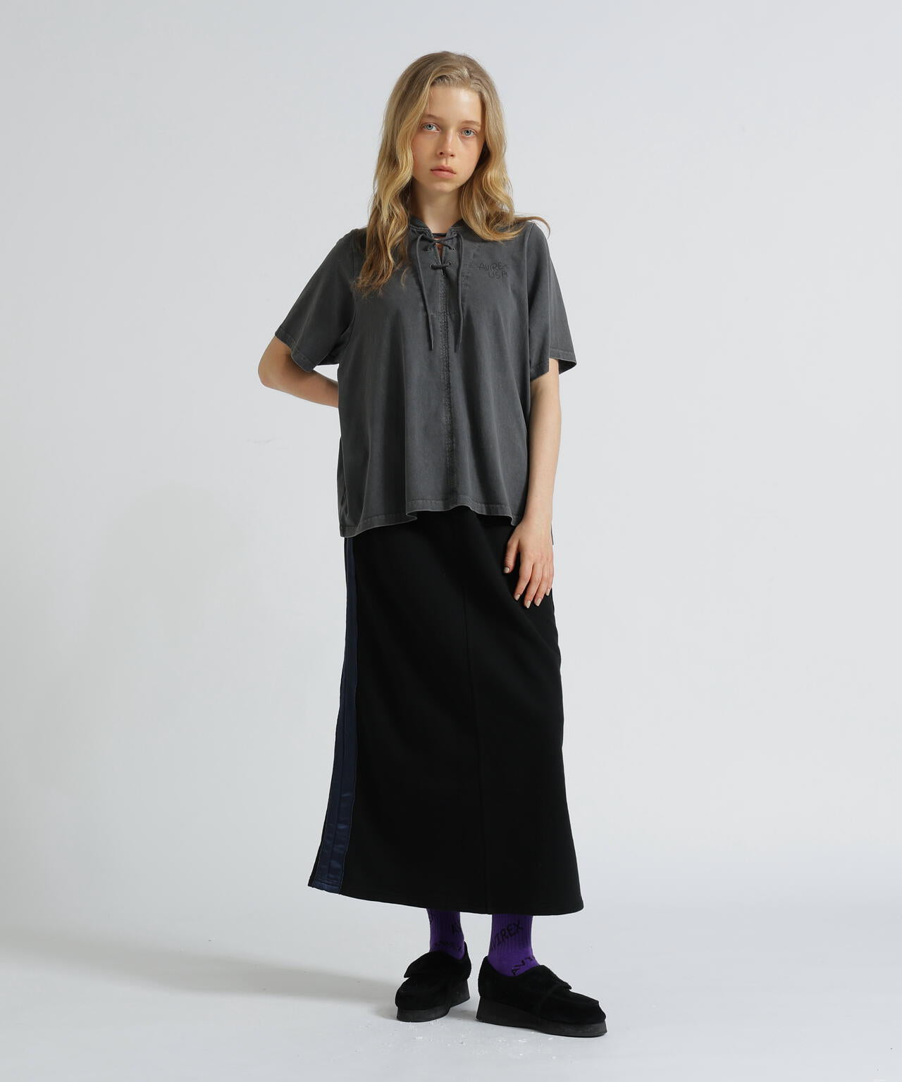 《WOMAN》HALF SLEEVE BACK LAYERED GRAPHIC T-SHIRT