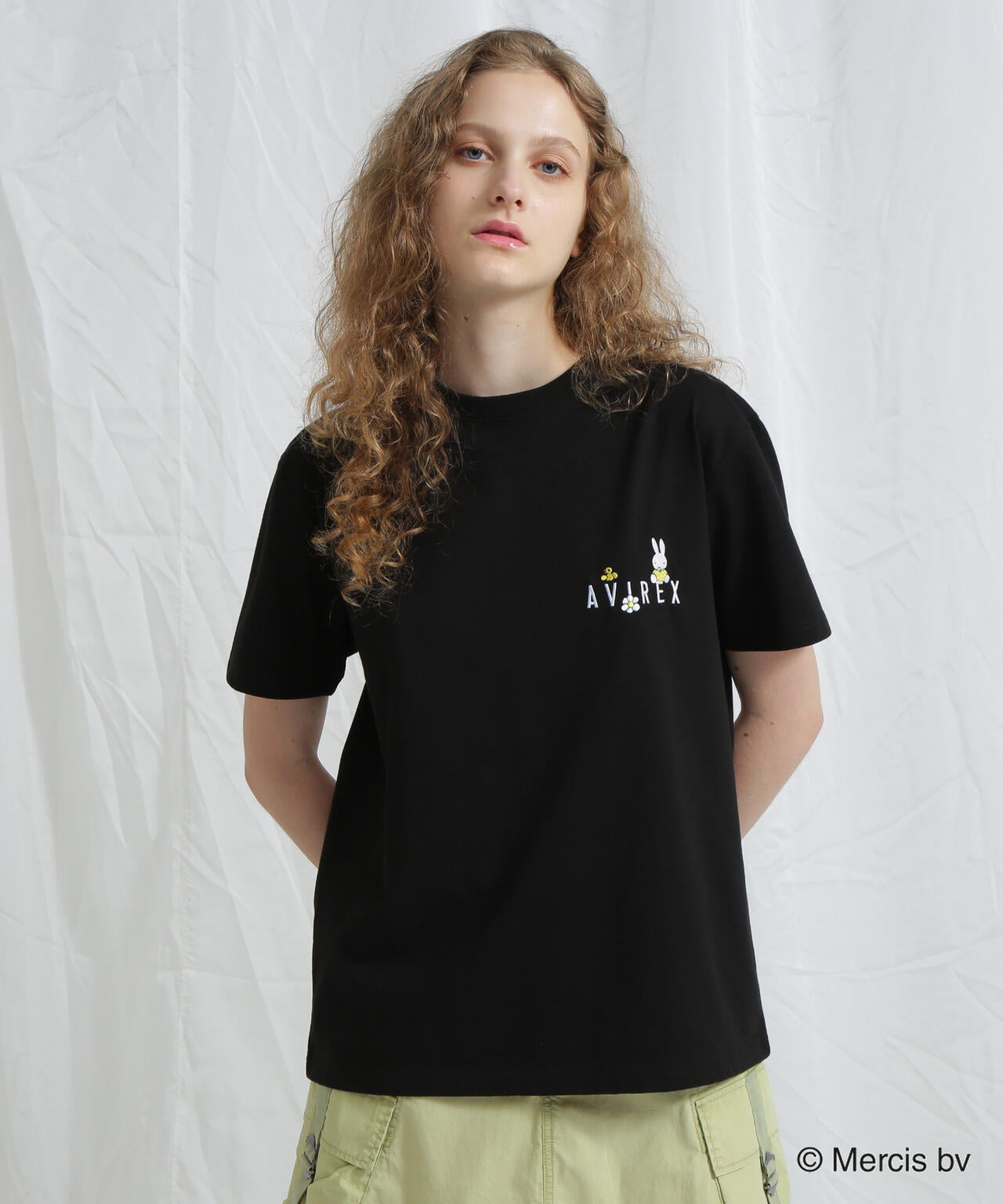 《AVIREX×miffy》WEB限定 EMBROIDERY T-SHIRT/アヴィレックス×ミッフィー 刺繍Tシャツ
