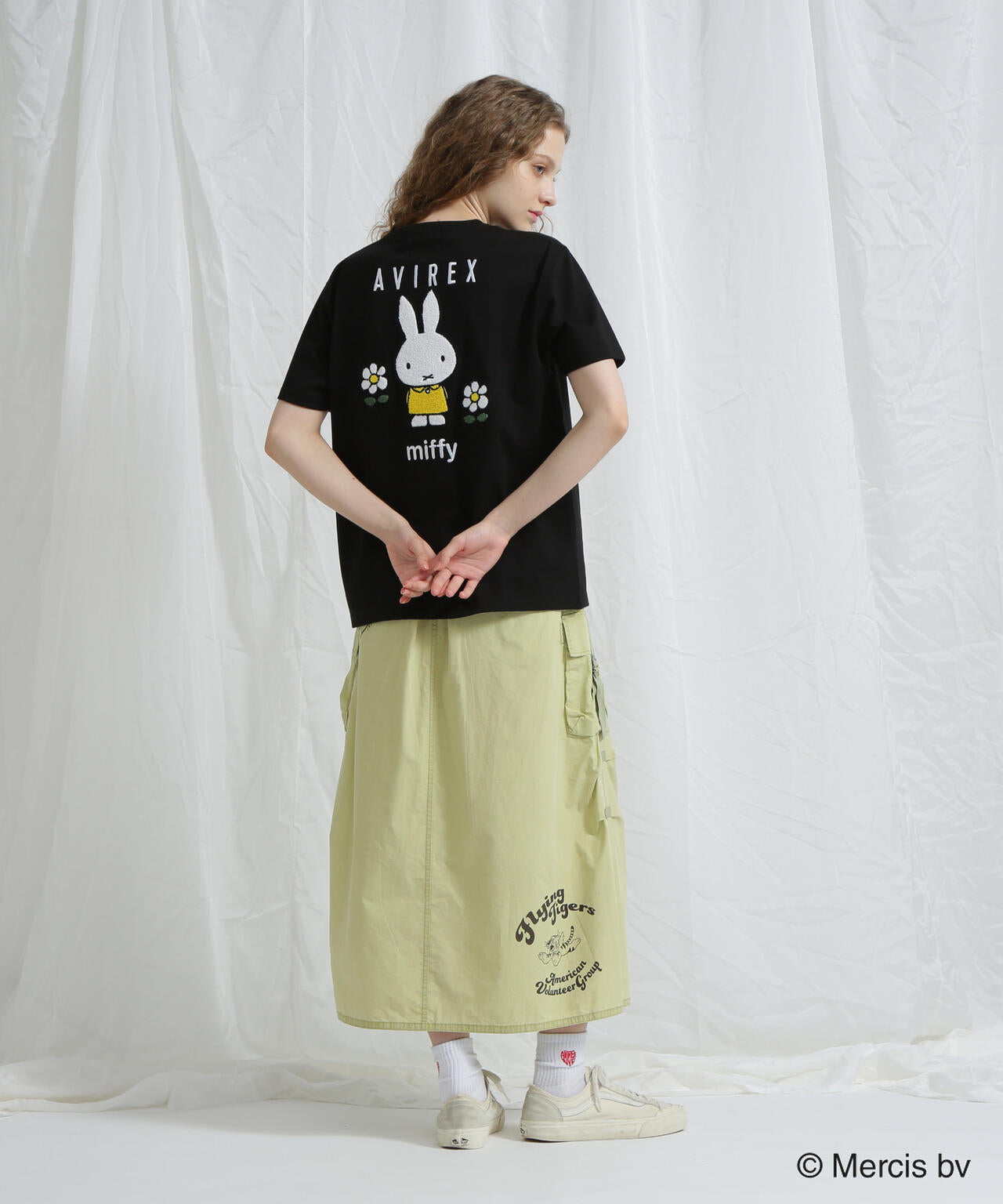 《AVIREX×miffy》WEB限定 EMBROIDERY T-SHIRT/アヴィレックス×ミッフィー 刺繍Tシャツ