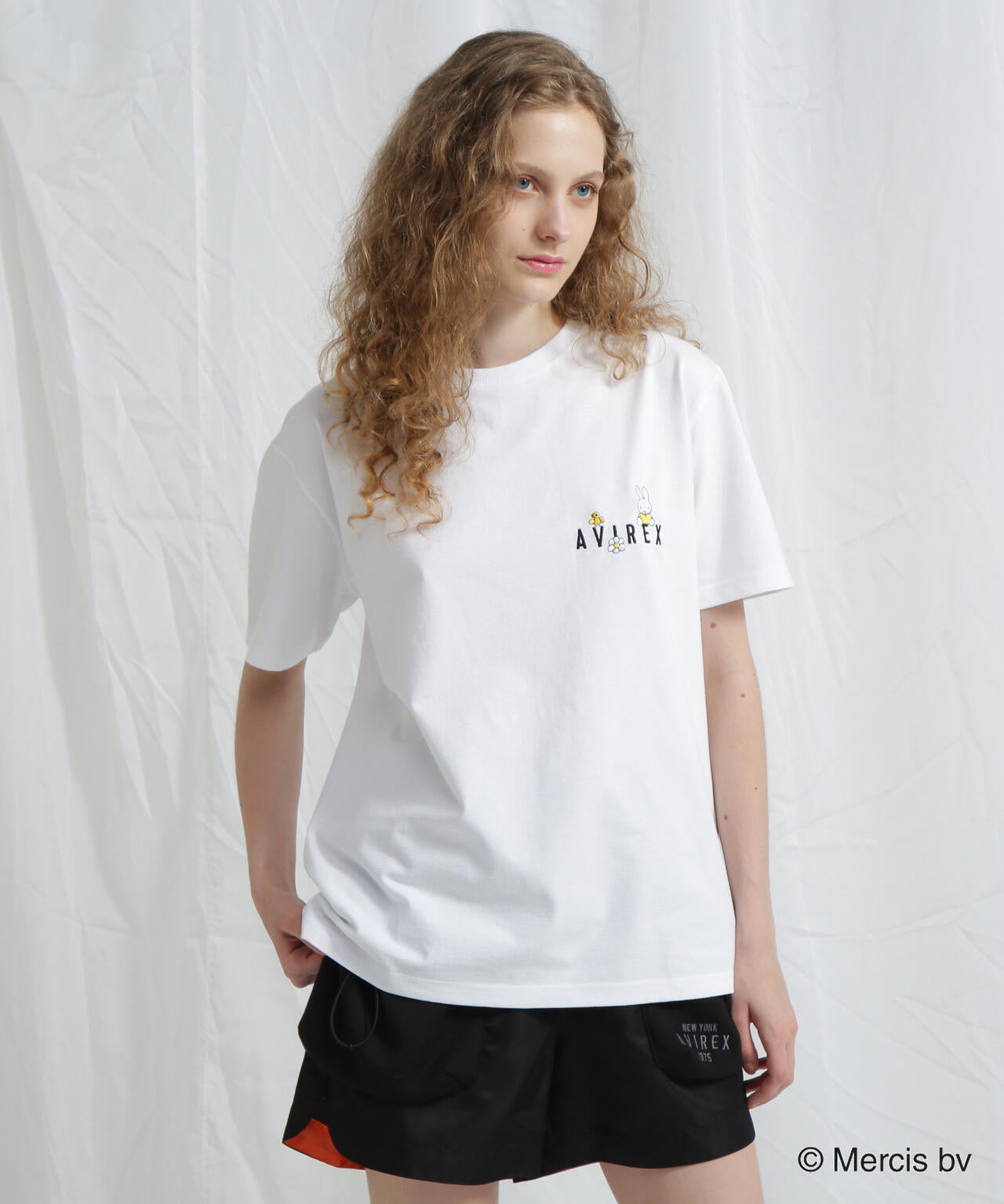 《AVIREX×miffy》WEB限定 EMBROIDERY T-SHIRT/アヴィレックス×ミッフィー 刺繍Tシャツ