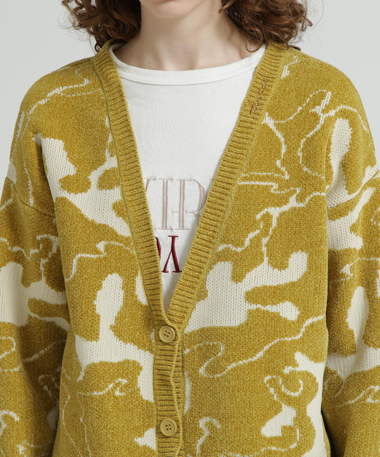《直営店限定》BOUCLE CAMO KINT CARDIGAN