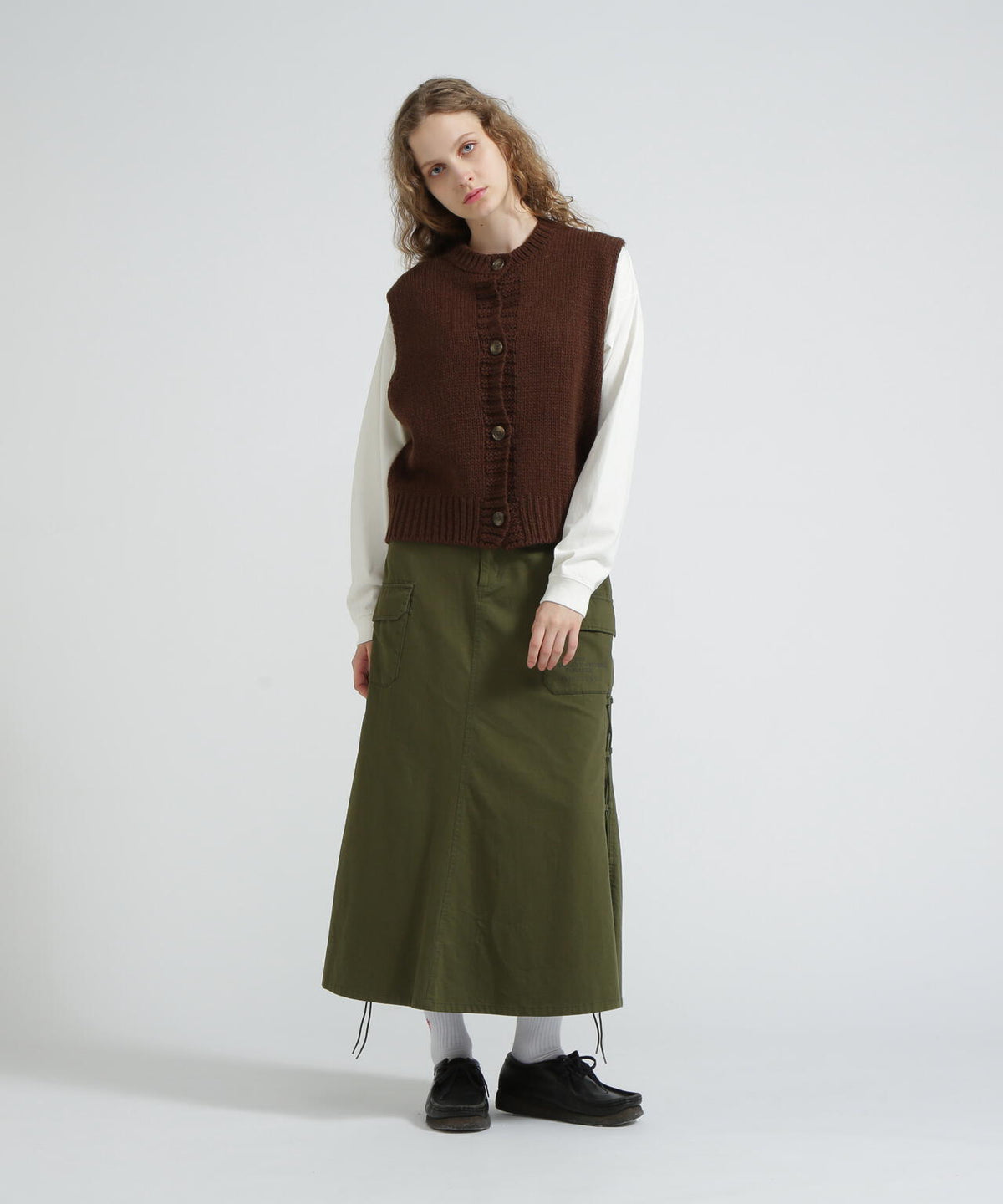 《WOMAN/直営店限定》PATTERN KINT VEST/パターンニットベスト