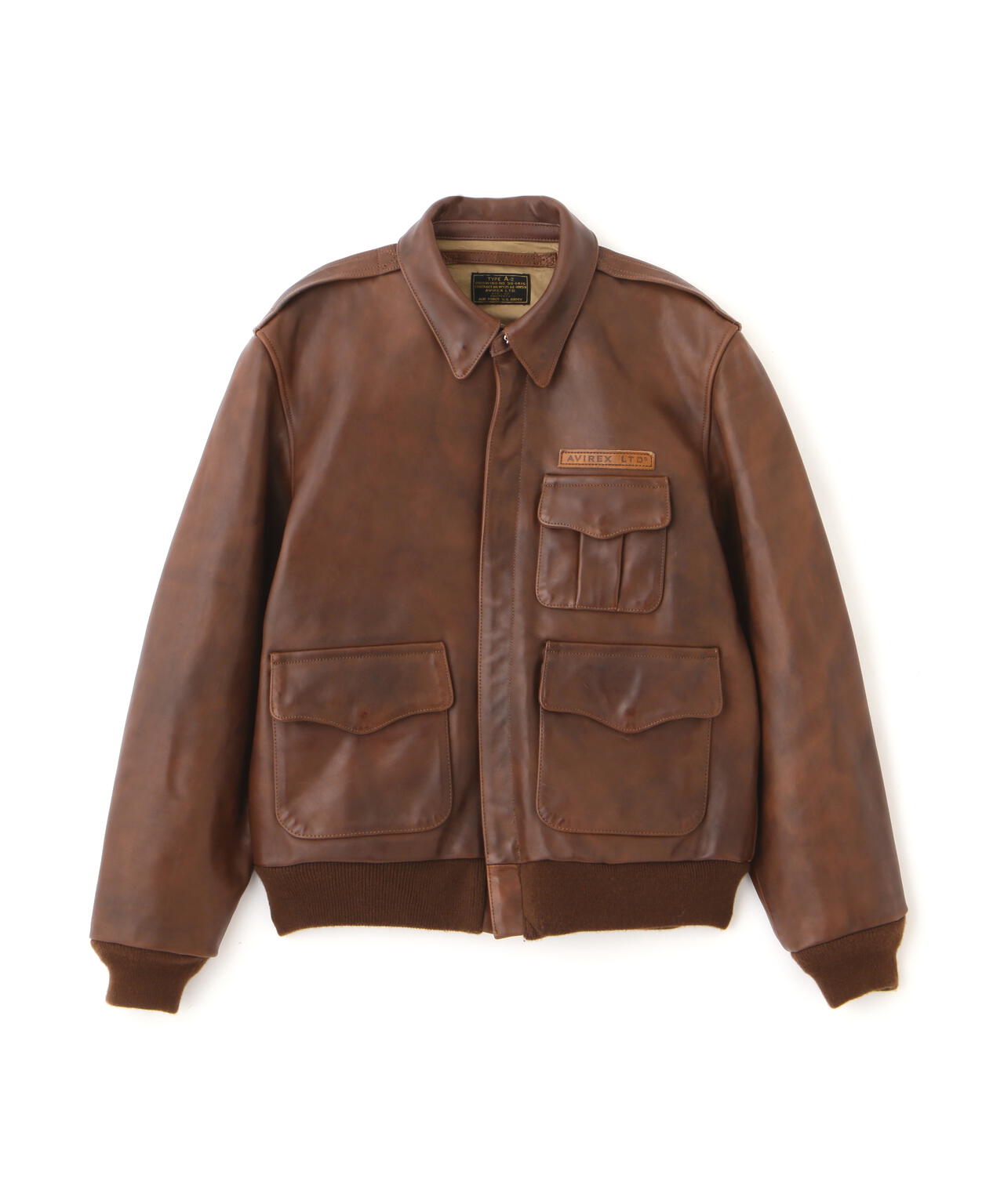 AVIREX LIMITED 米国製 ビンテージ A-2 特大サイズ4X 濃茶 AVIREX LIMITED 米国製 ビンテージ A-2 特大サイズ4X 濃茶