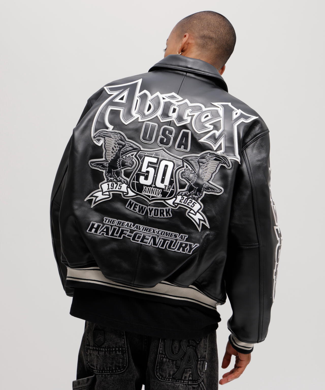 《50th Anniversary》GRAPHIC VARSITY LEATHER JACKET