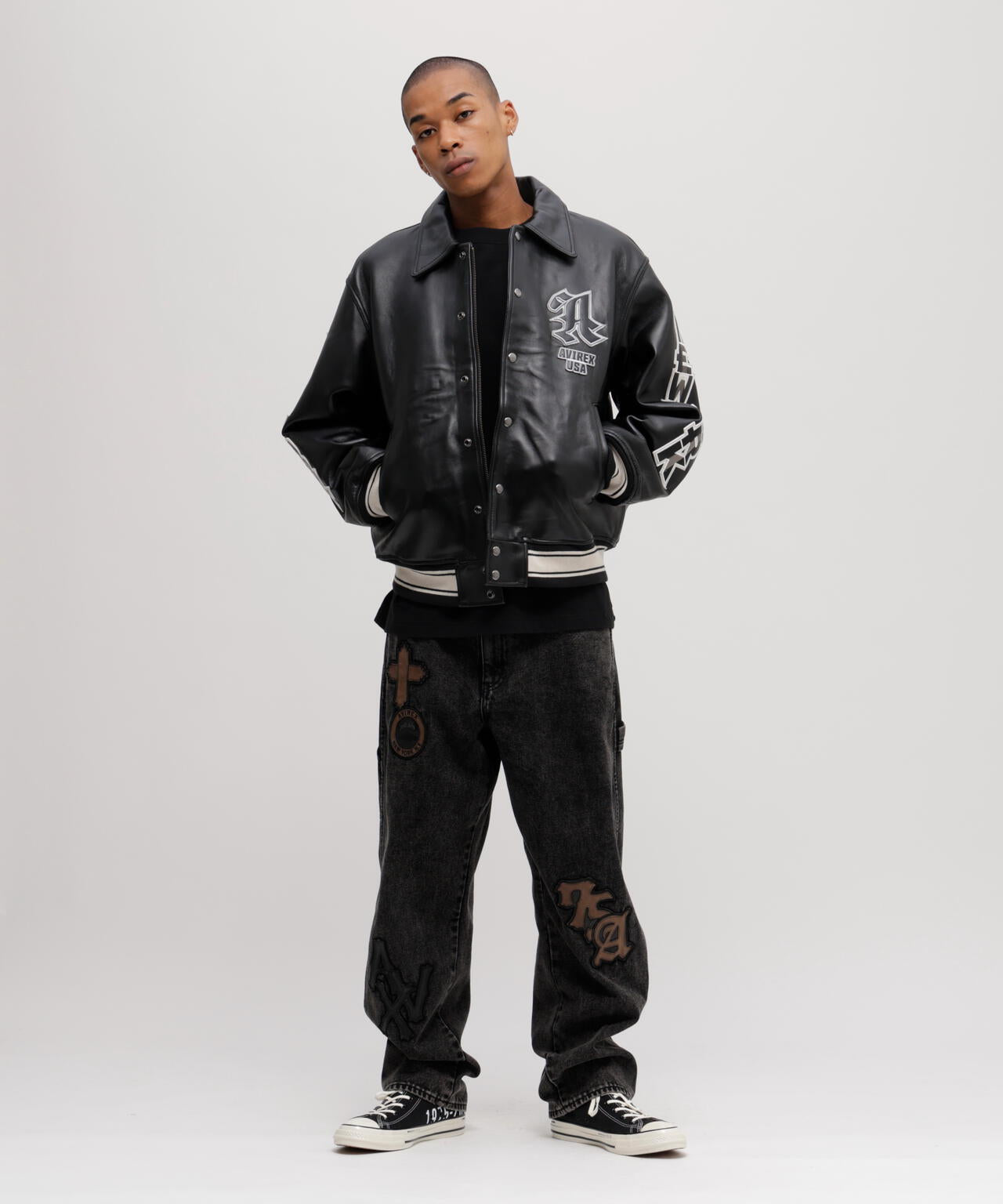 《50th Anniversary》GRAPHIC VARSITY LEATHER JACKET