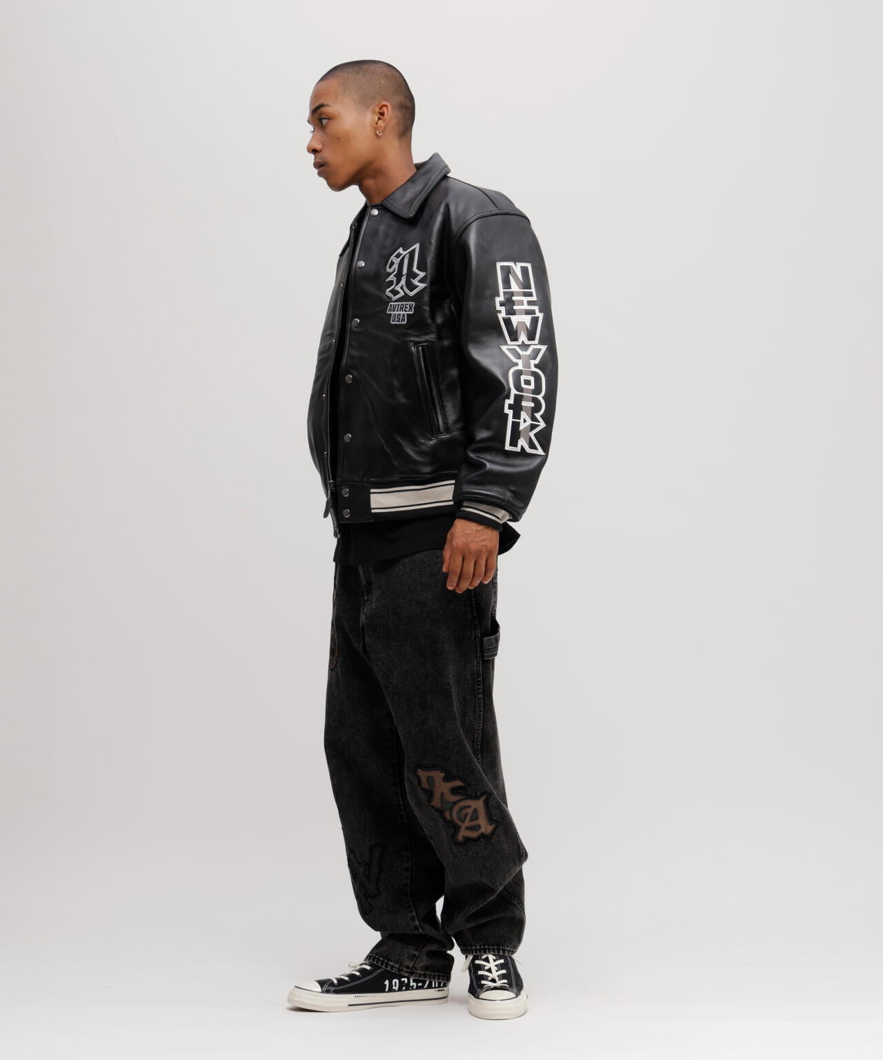 《50th Anniversary》GRAPHIC VARSITY LEATHER JACKET