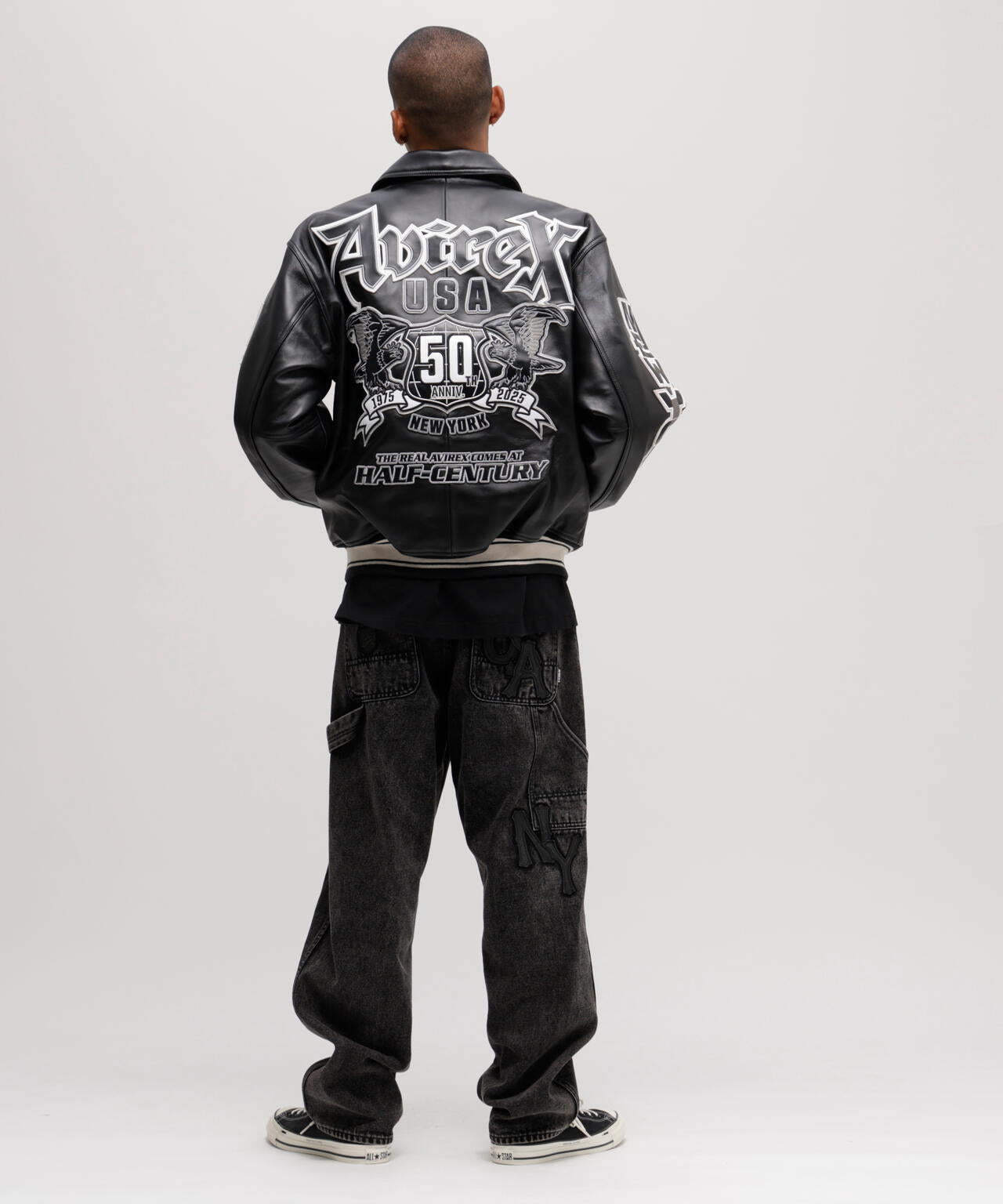 《50th Anniversary》GRAPHIC VARSITY LEATHER JACKET