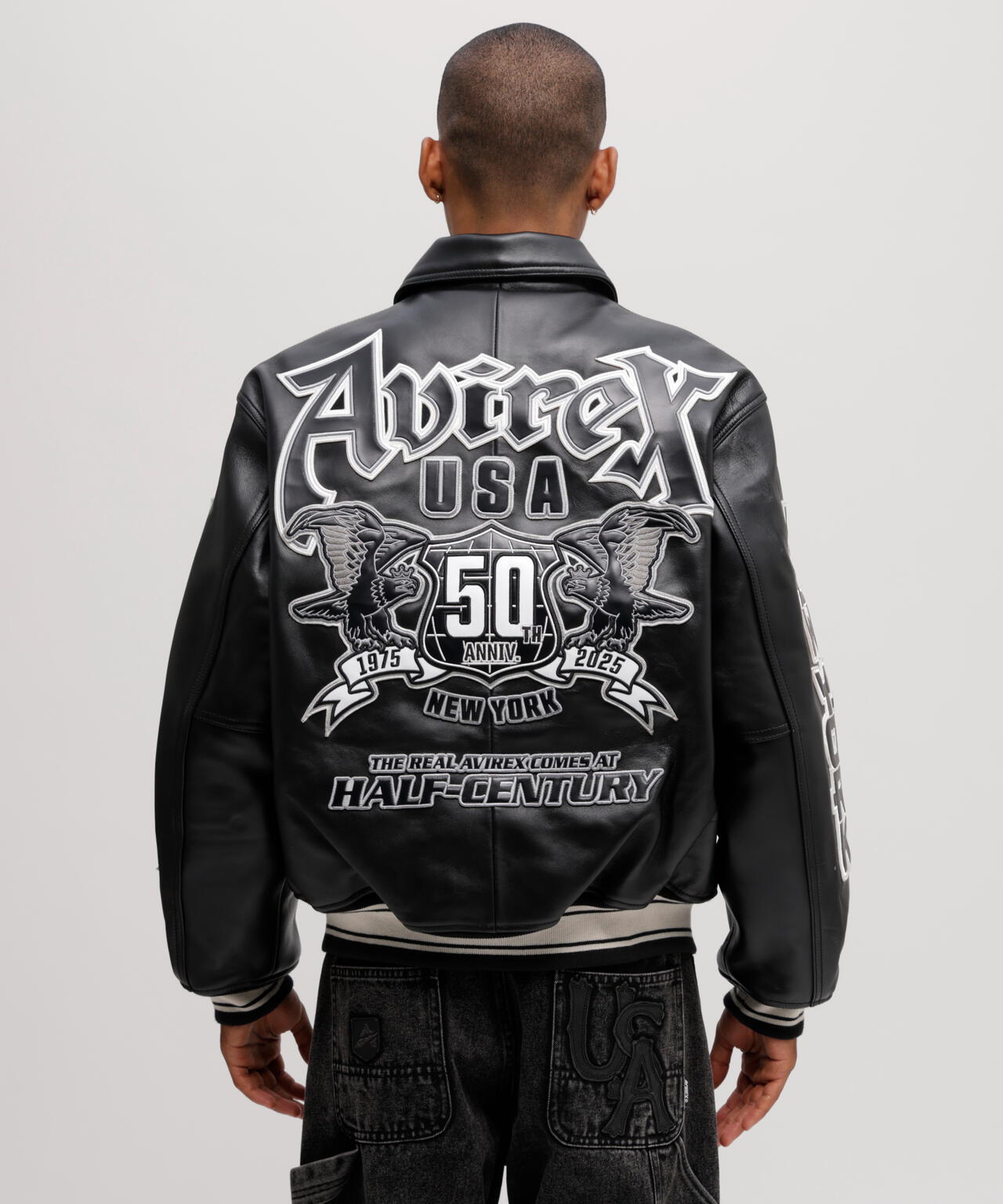 《50th Anniversary》GRAPHIC VARSITY LEATHER JACKET