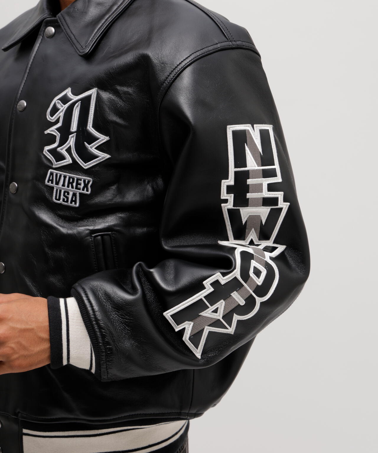 《50th Anniversary》GRAPHIC VARSITY LEATHER JACKET