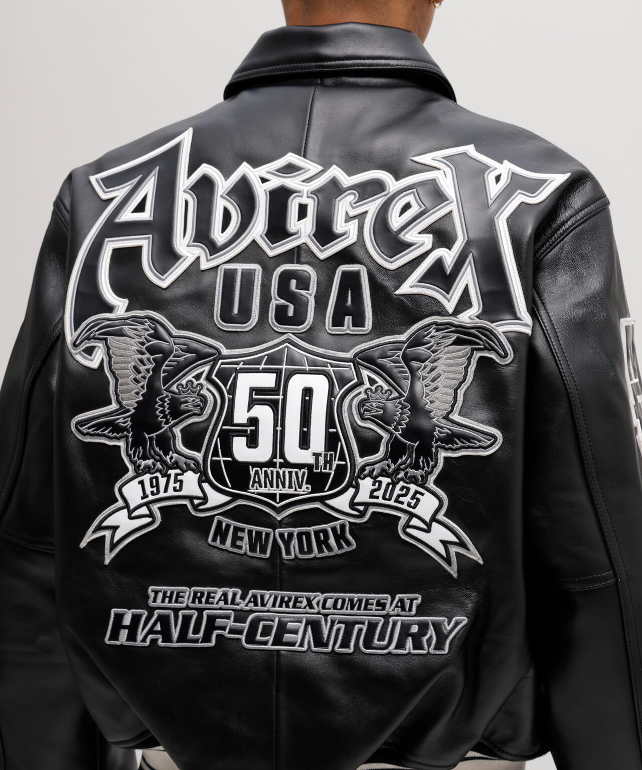 《50th Anniversary》GRAPHIC VARSITY LEATHER JACKET
