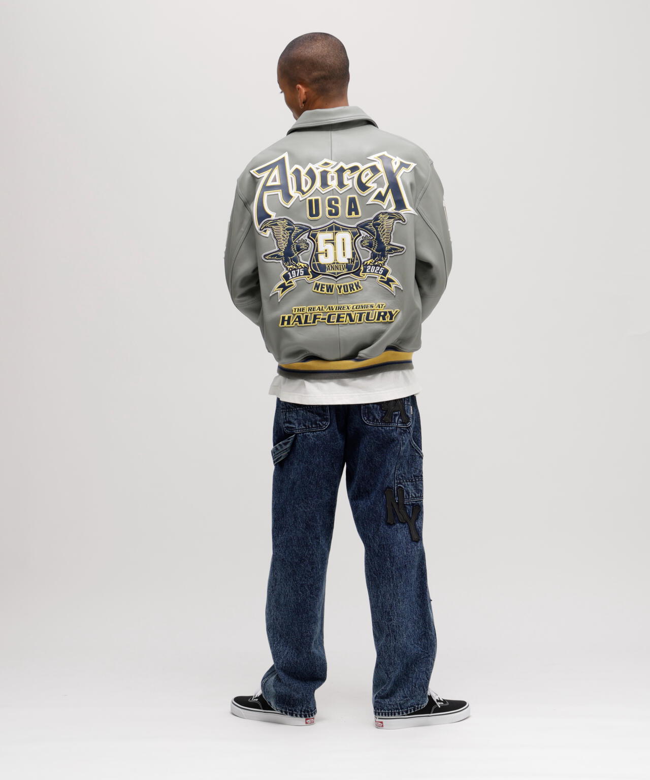 《50th Anniversary》GRAPHIC VARSITY LEATHER JACKET