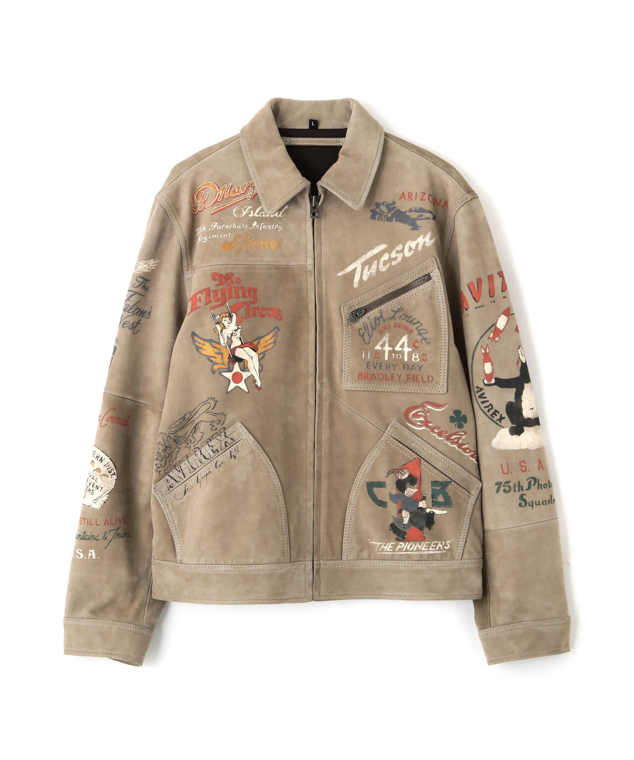 《RESTORE COLLECTION》SHEEP SUEDE TRACK JACKET ”HISTORY GRAPHIC”
