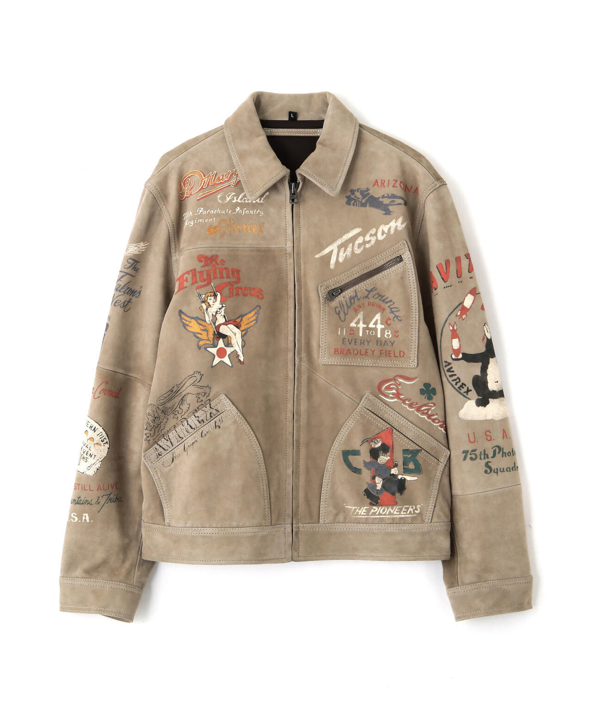 《RESTORE COLLECTION》SHEEP SUEDE TRACK JACKET ”HISTORY GRAPHIC”