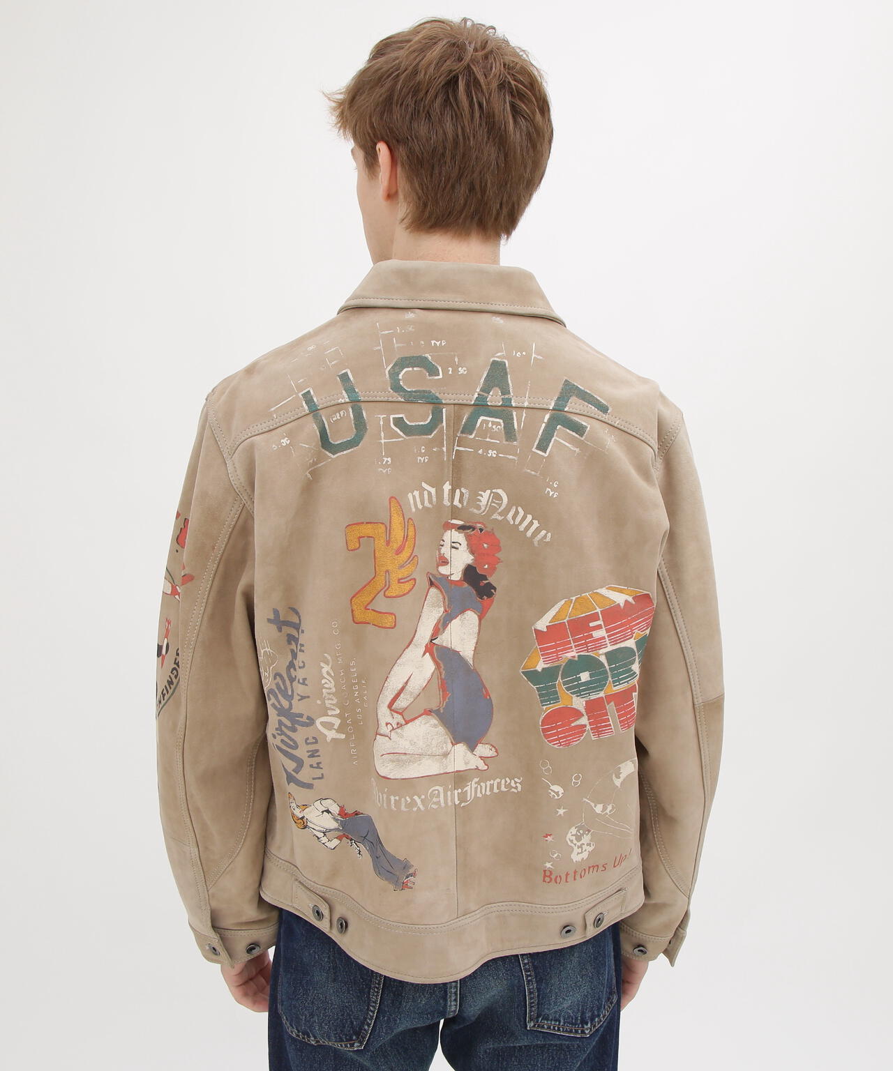 《RESTORE COLLECTION》SHEEP SUEDE TRACK JACKET ”HISTORY GRAPHIC”