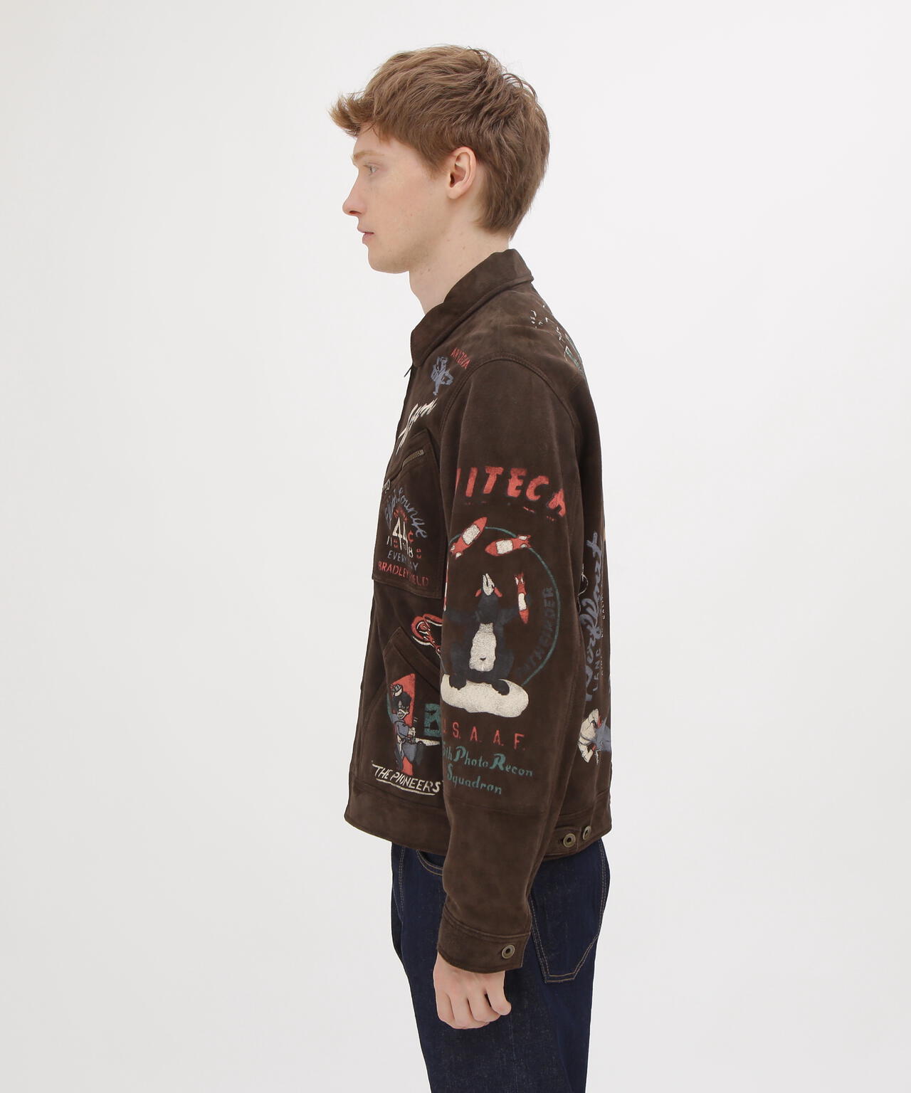 《RESTORE COLLECTION》SHEEP SUEDE TRACK JACKET ”HISTORY GRAPHIC”