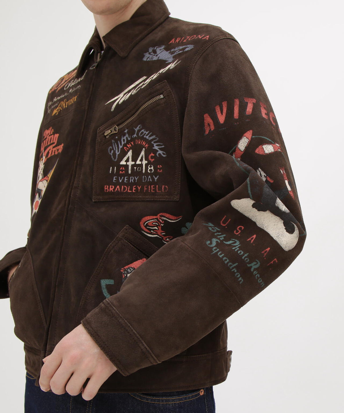 《RESTORE COLLECTION》SHEEP SUEDE TRACK JACKET ”HISTORY GRAPHIC”